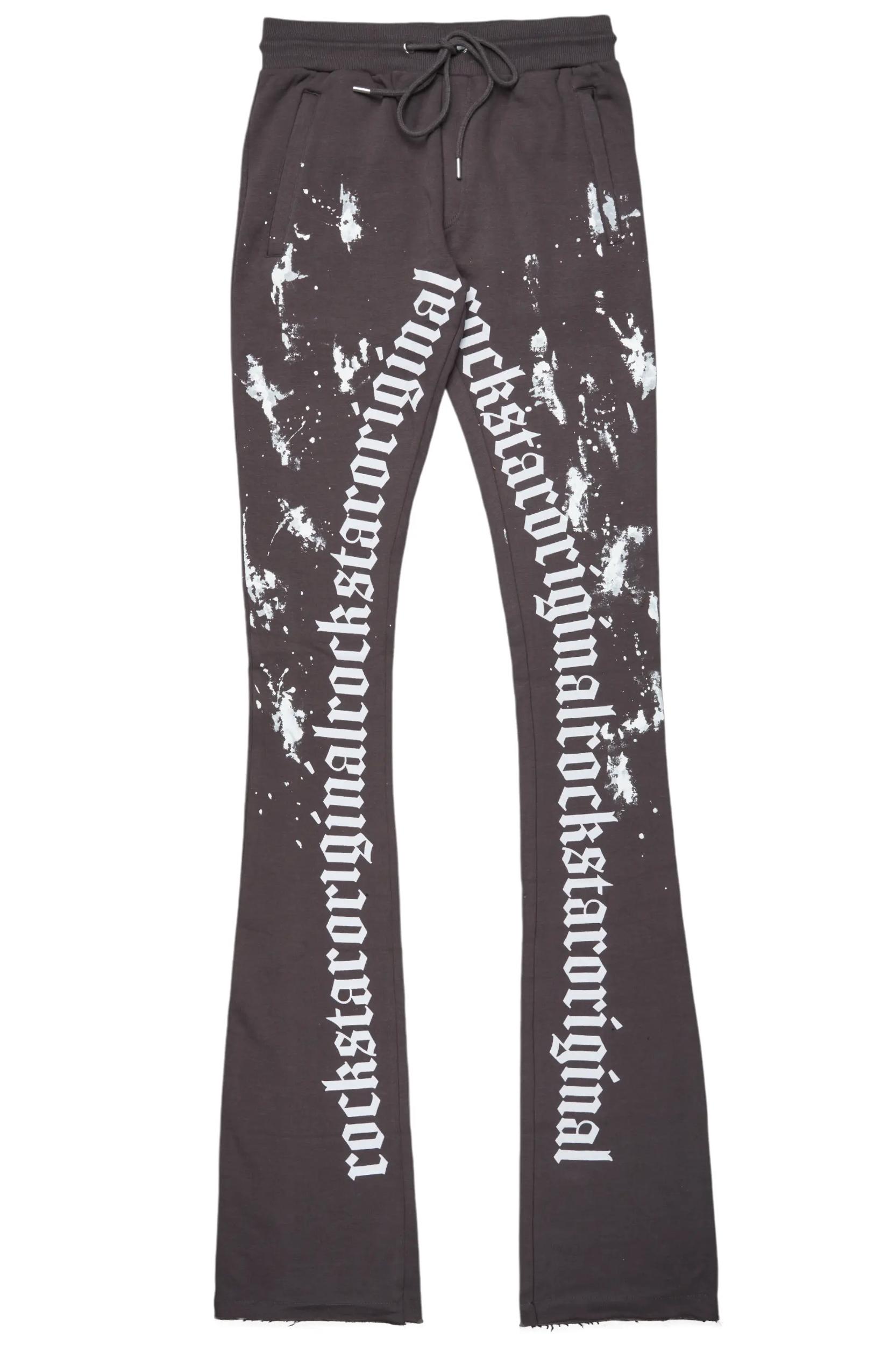 Adwin Painter Vintage Grey Super Stacked Flare Pants Male Product Image