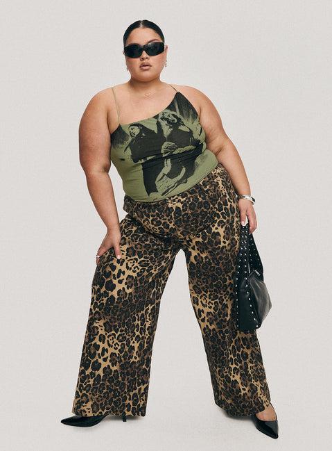 Pantar Low Rise Pants Leopard Curve Product Image