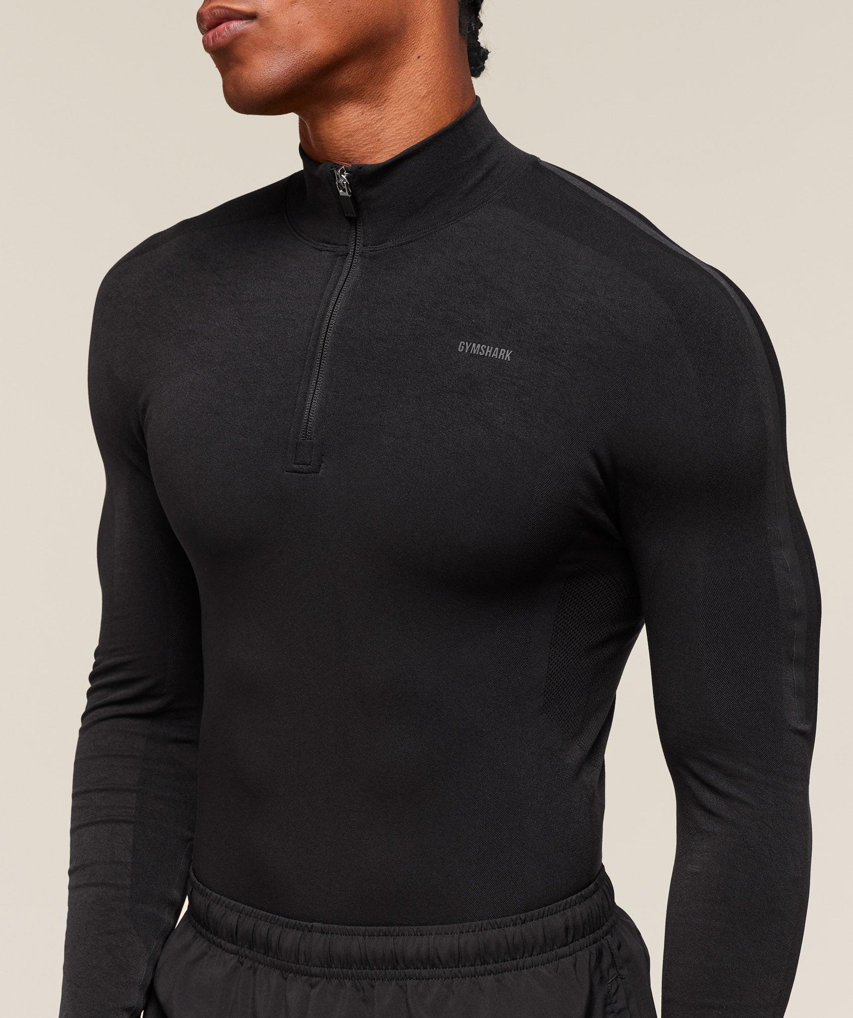Gymshark everywear Warp Knit 1/4 Zip - Black Male Product Image
