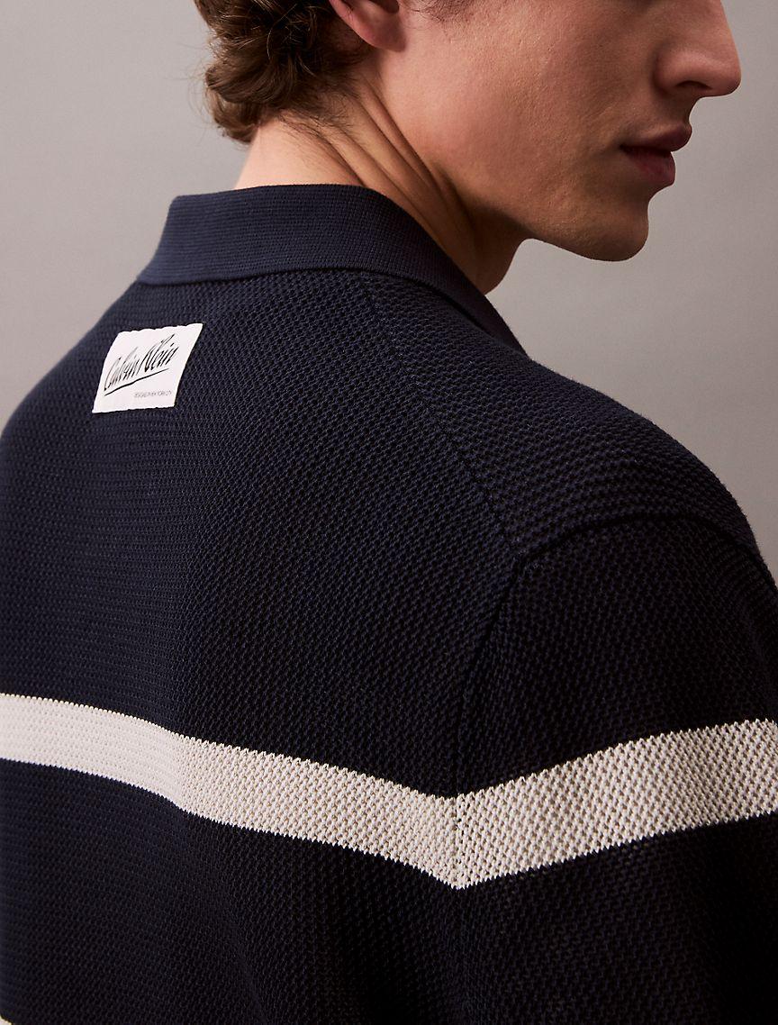 Striped Polo Sweater Product Image