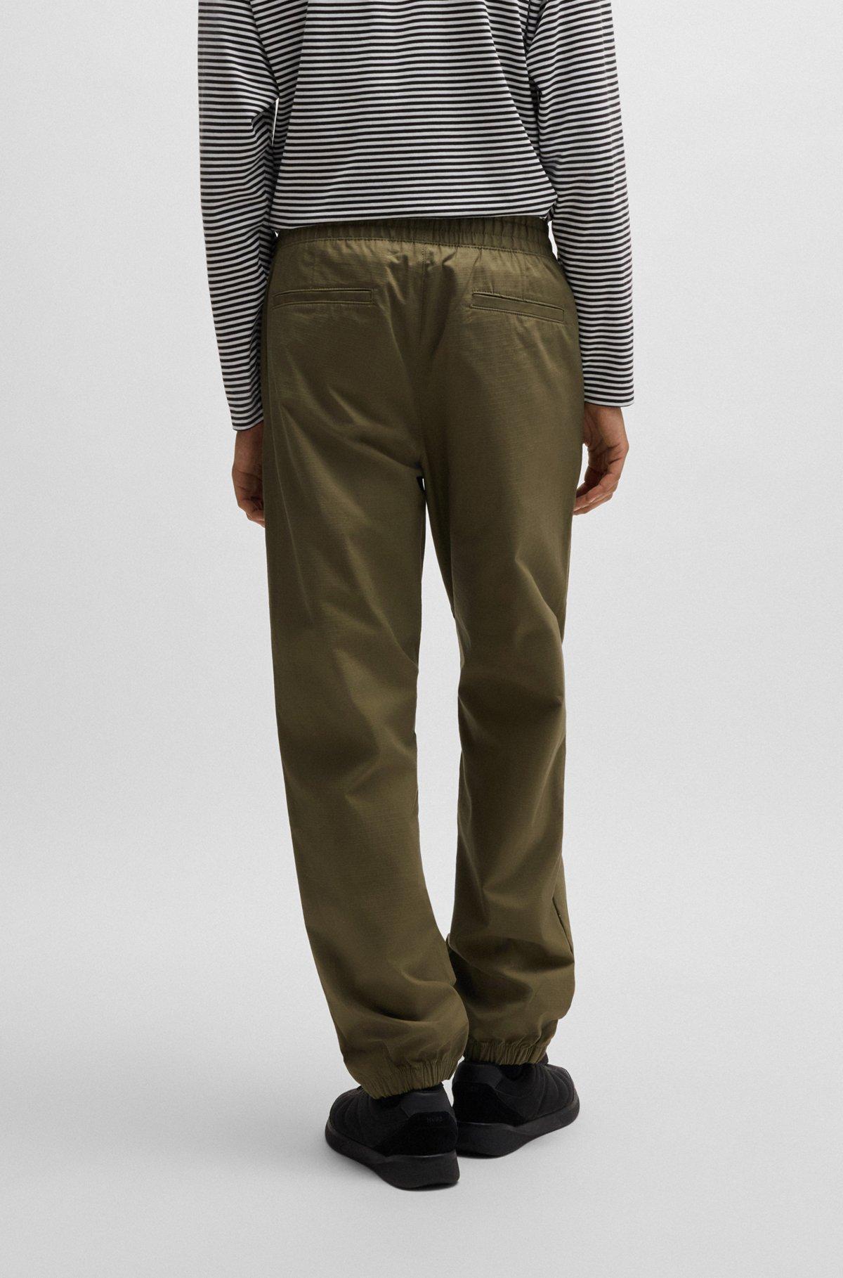 Tapered-fit trousers in structured cotton Product Image