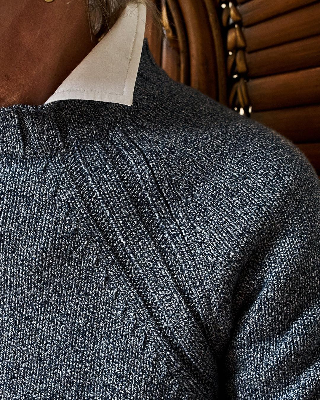 Women's Quaker Crewneck Sweater in Denim Mix Product Image