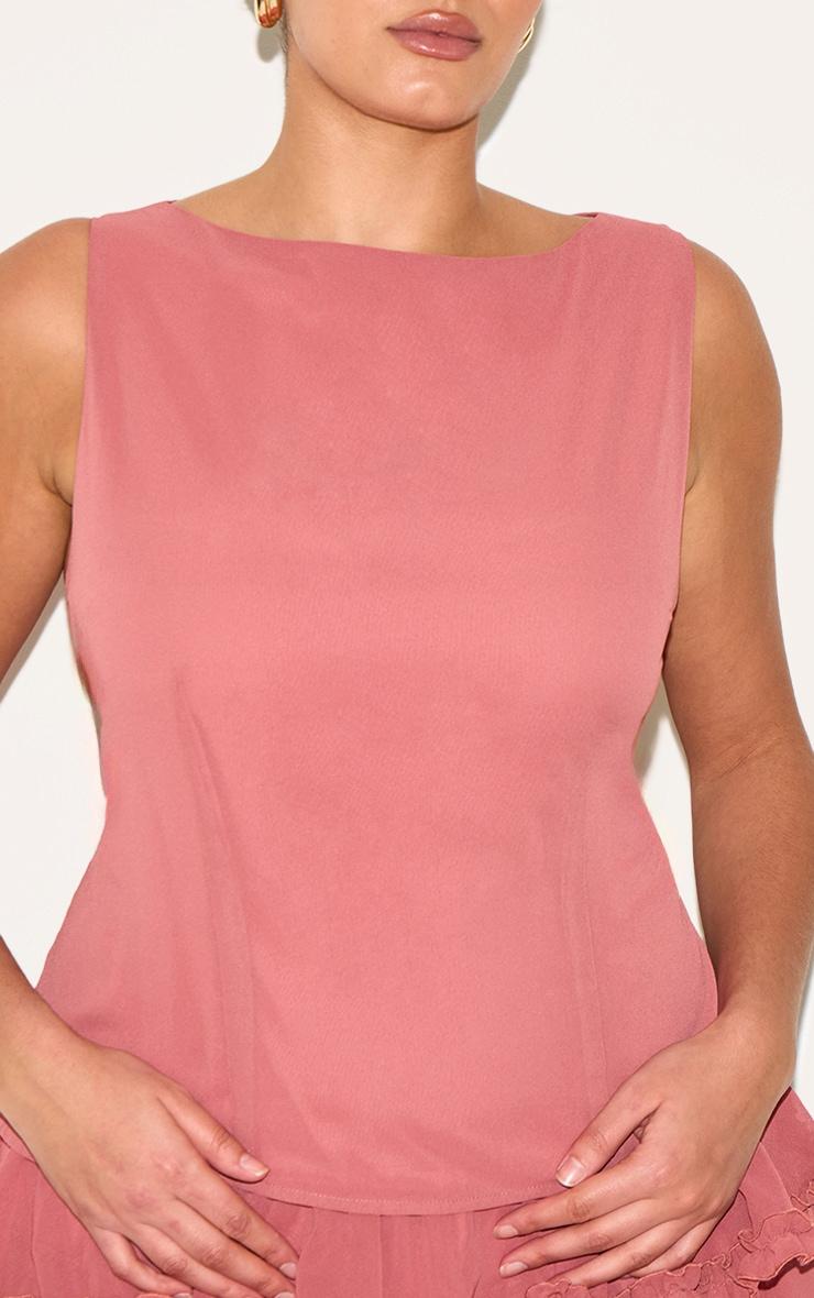 Plus Blush Rose Chiffon Boat Neck Top Product Image