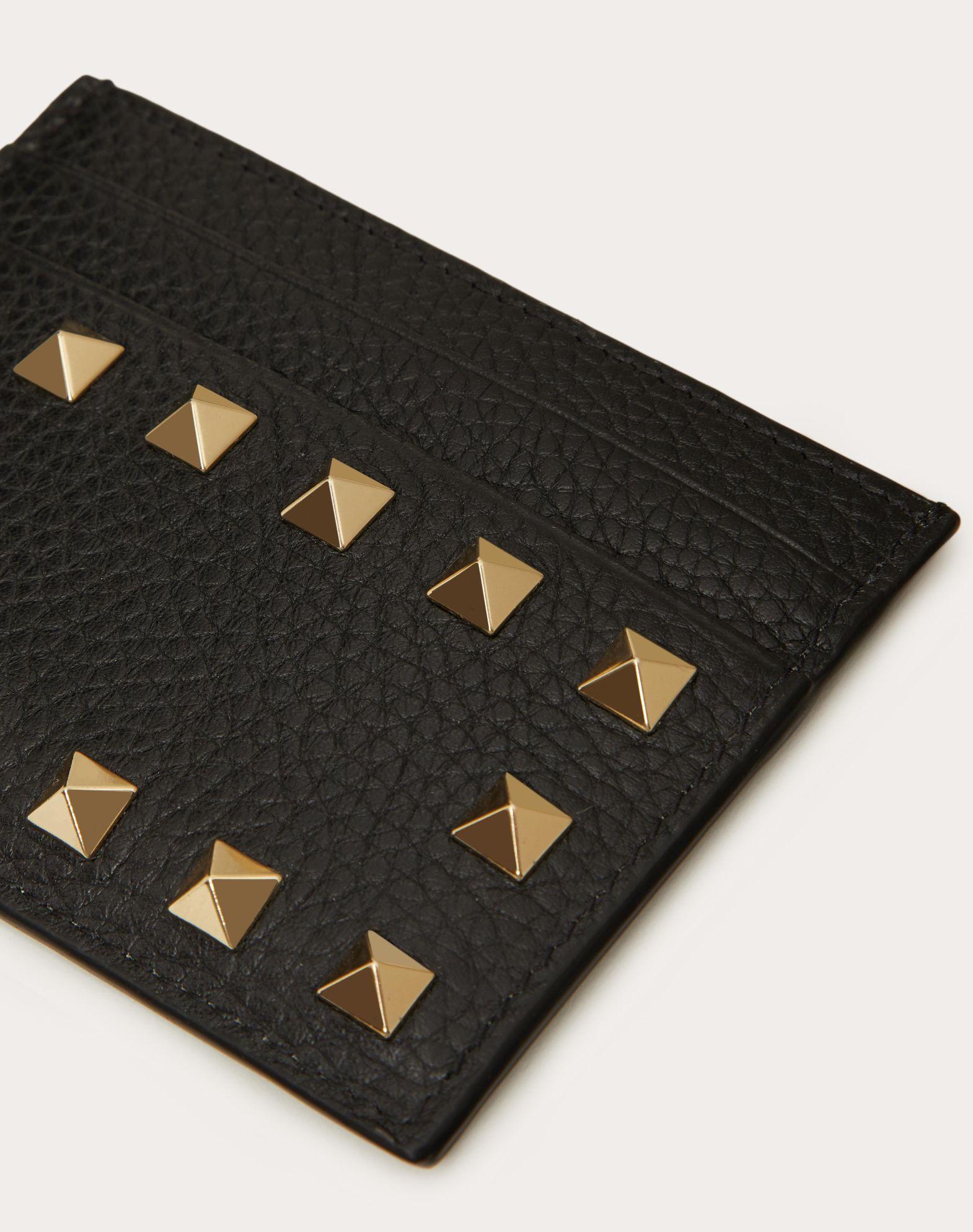 Rockstud Grainy Calfskin Cardholder Product Image
