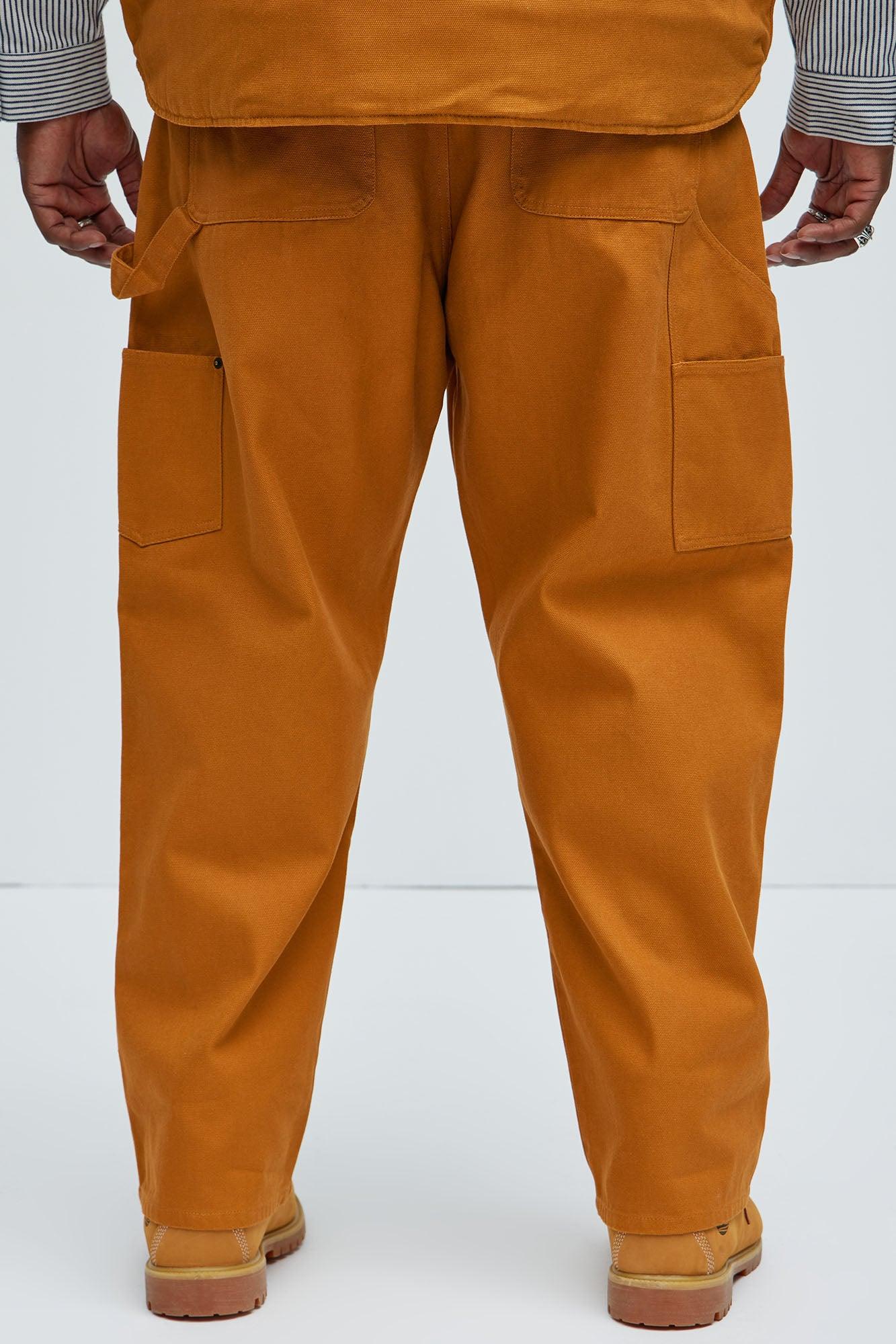 Alexander Double Knee Straight Utility Canvas Pants - Tan Product Image