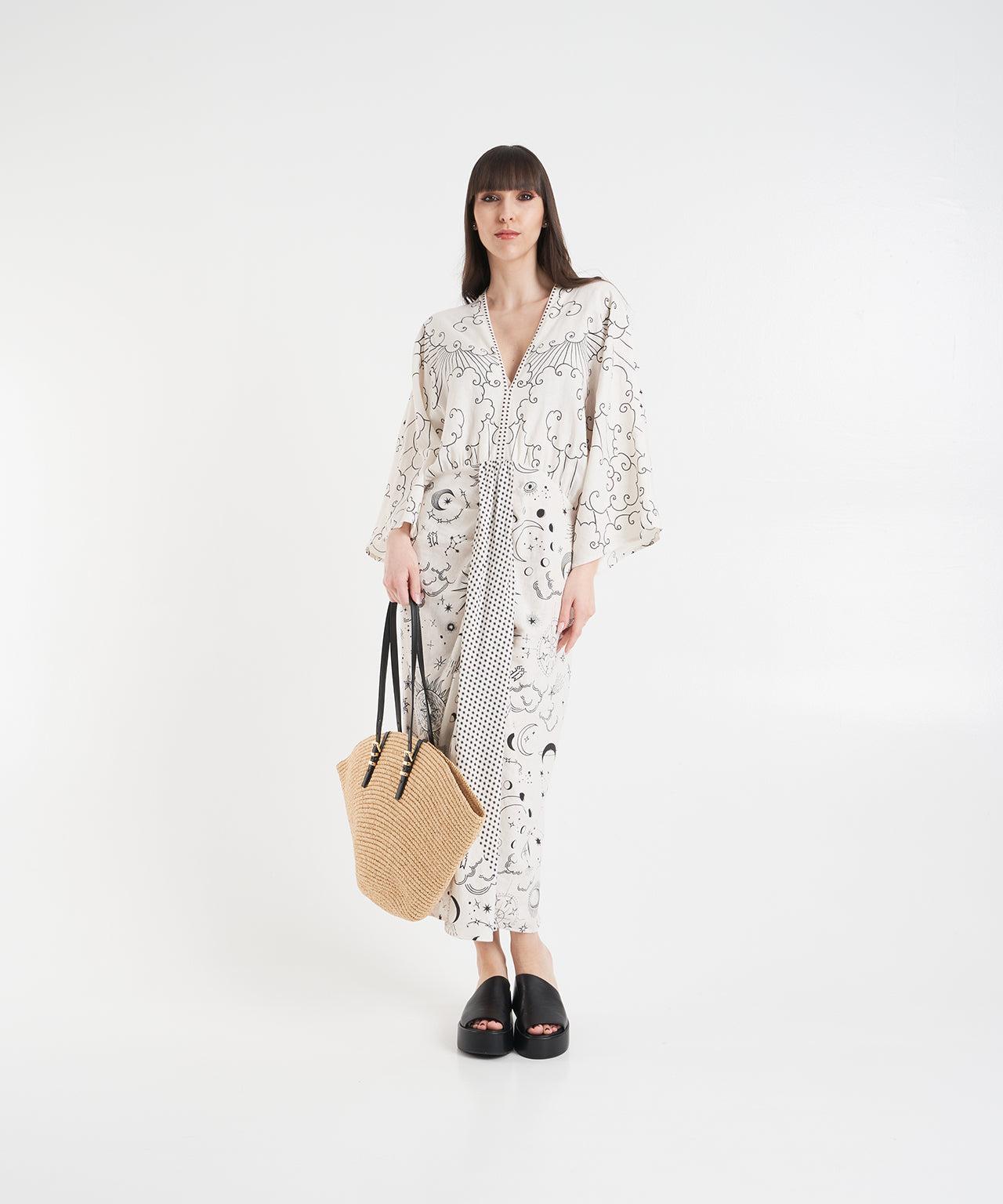 Kimono dress with print Product Image