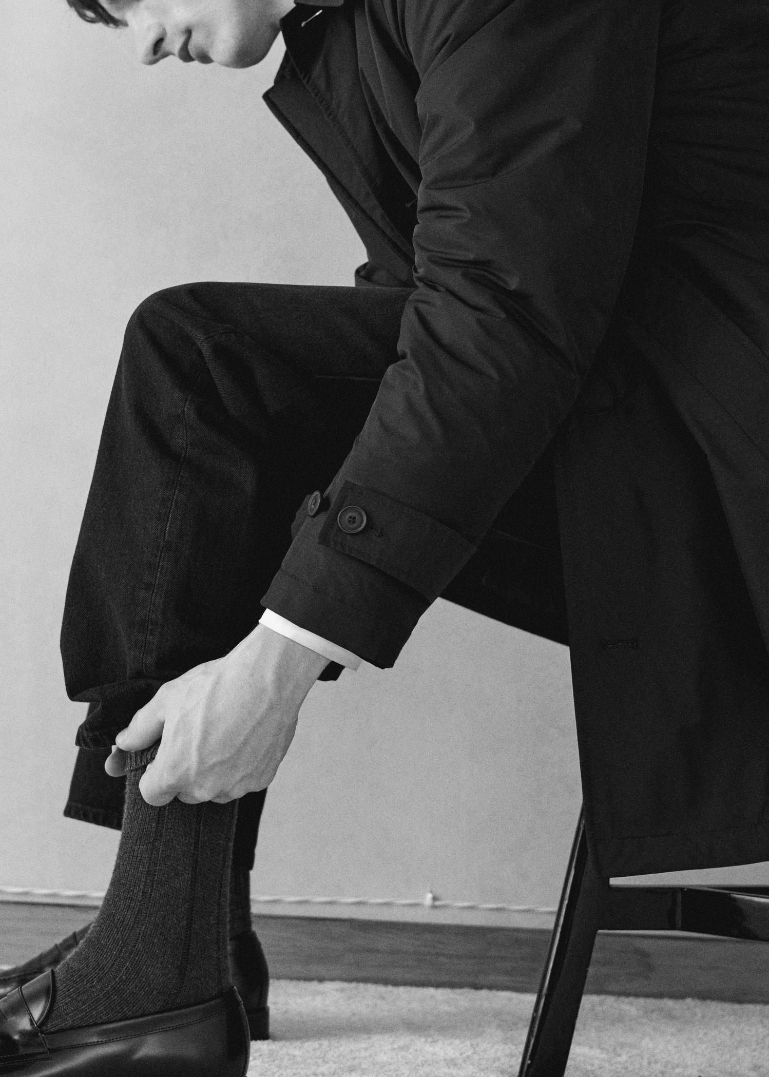 Quilted water-repellent trench coat - Men | MANGO USA Product Image