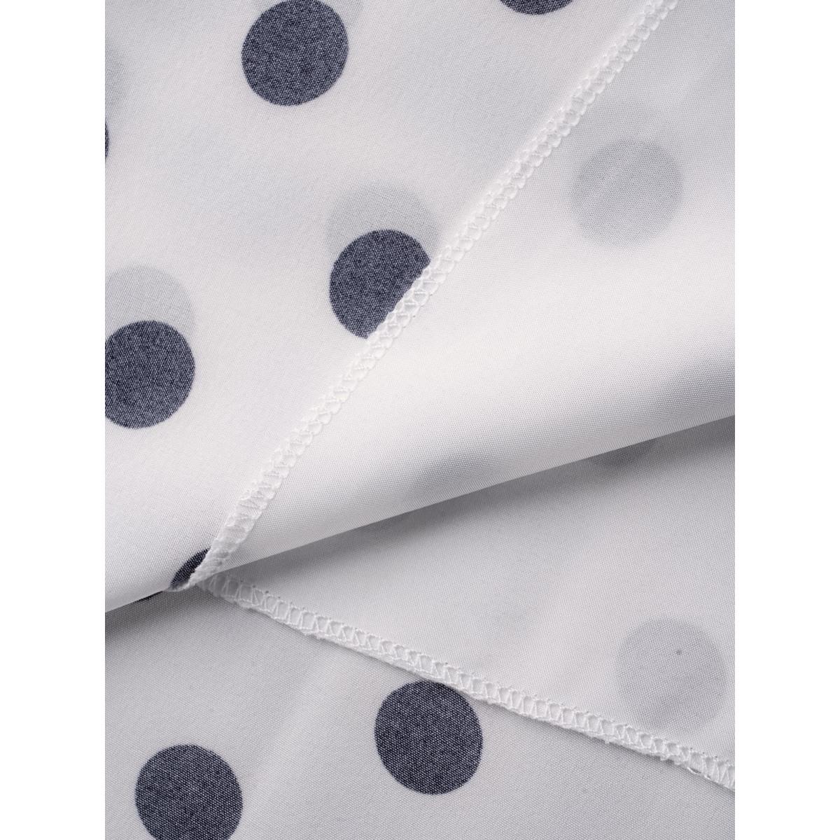 Plus Size Polka Dot Print Pockets Midi Dress Originalwhite Women V-neck Short sleeve Curvy BloomChic 14-16/1X Product Image