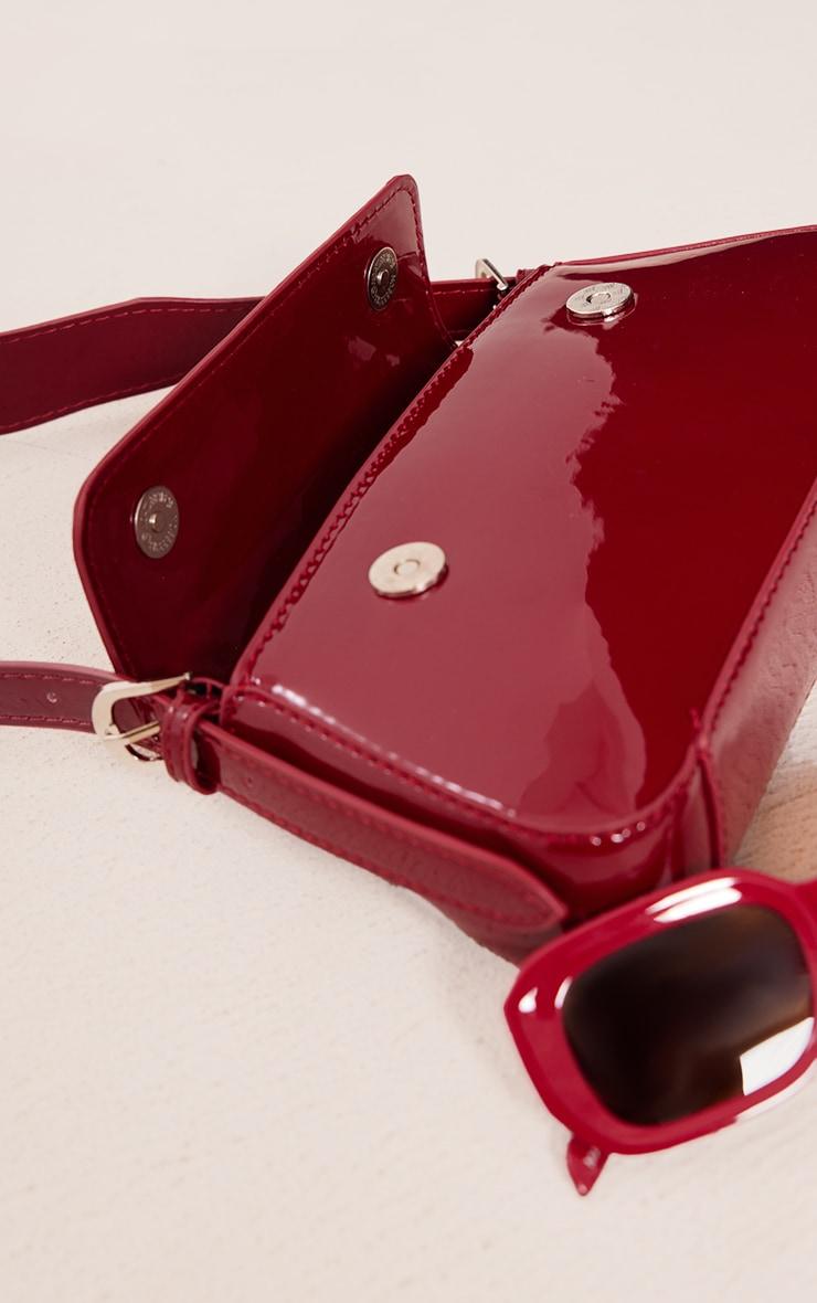 Burgundy Patent Trapeze Shoulder Bag Product Image