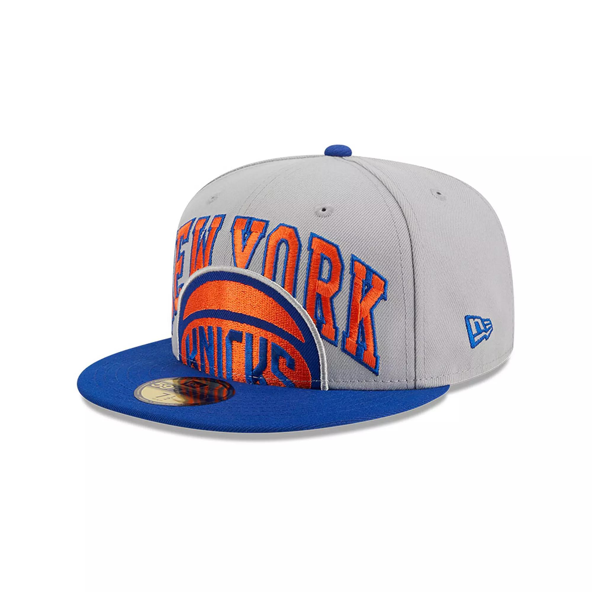 Men's New Era Gray/Blue New York Knicks Tip-Off Two-Tone 59FIFTY Fitted Hat, Size: 7 5/8, Grey Product Image