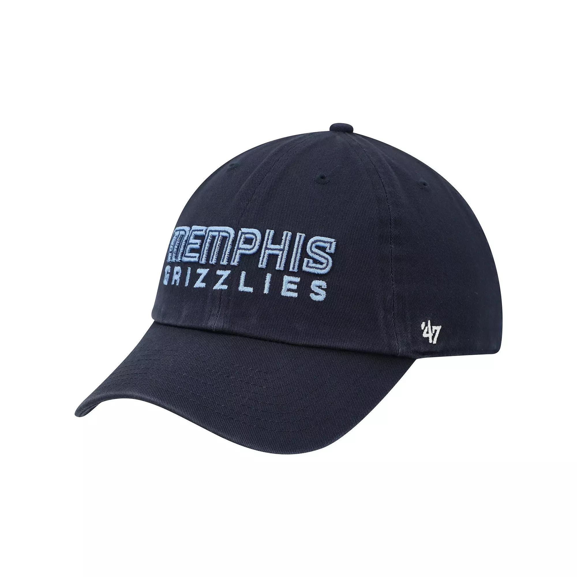 Men's '47 Navy Memphis Grizzlies Clean Up Wordmark Adjustable Hat, Grz Blue Product Image