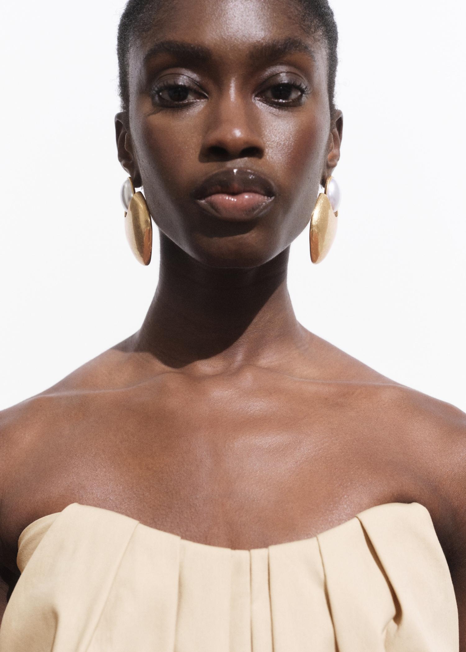 Long dress with sweetheart neckline - Women | MANGO USA Product Image