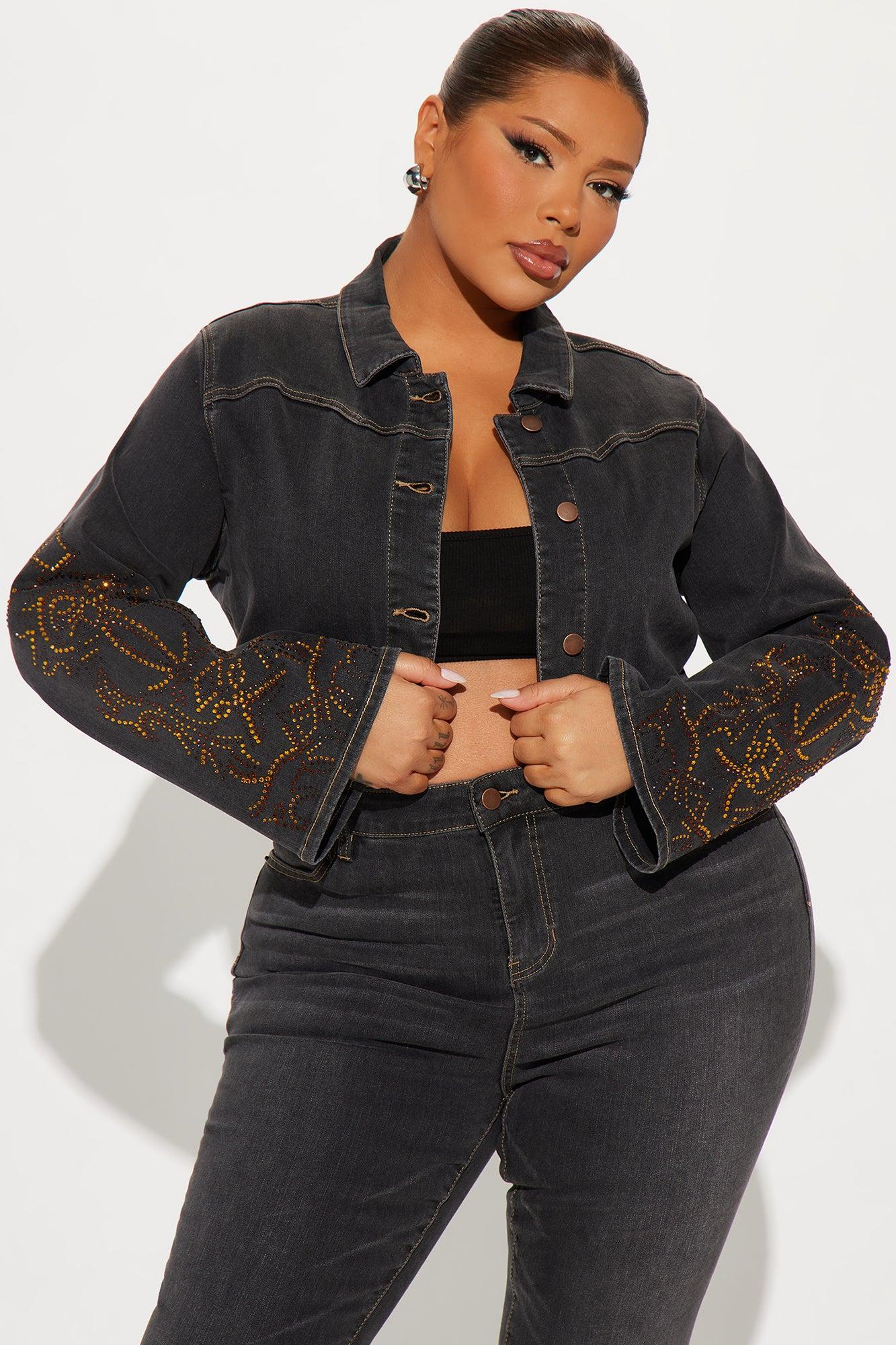 Lone Ranger Embellished Denim Jacket - Black Wash Product Image