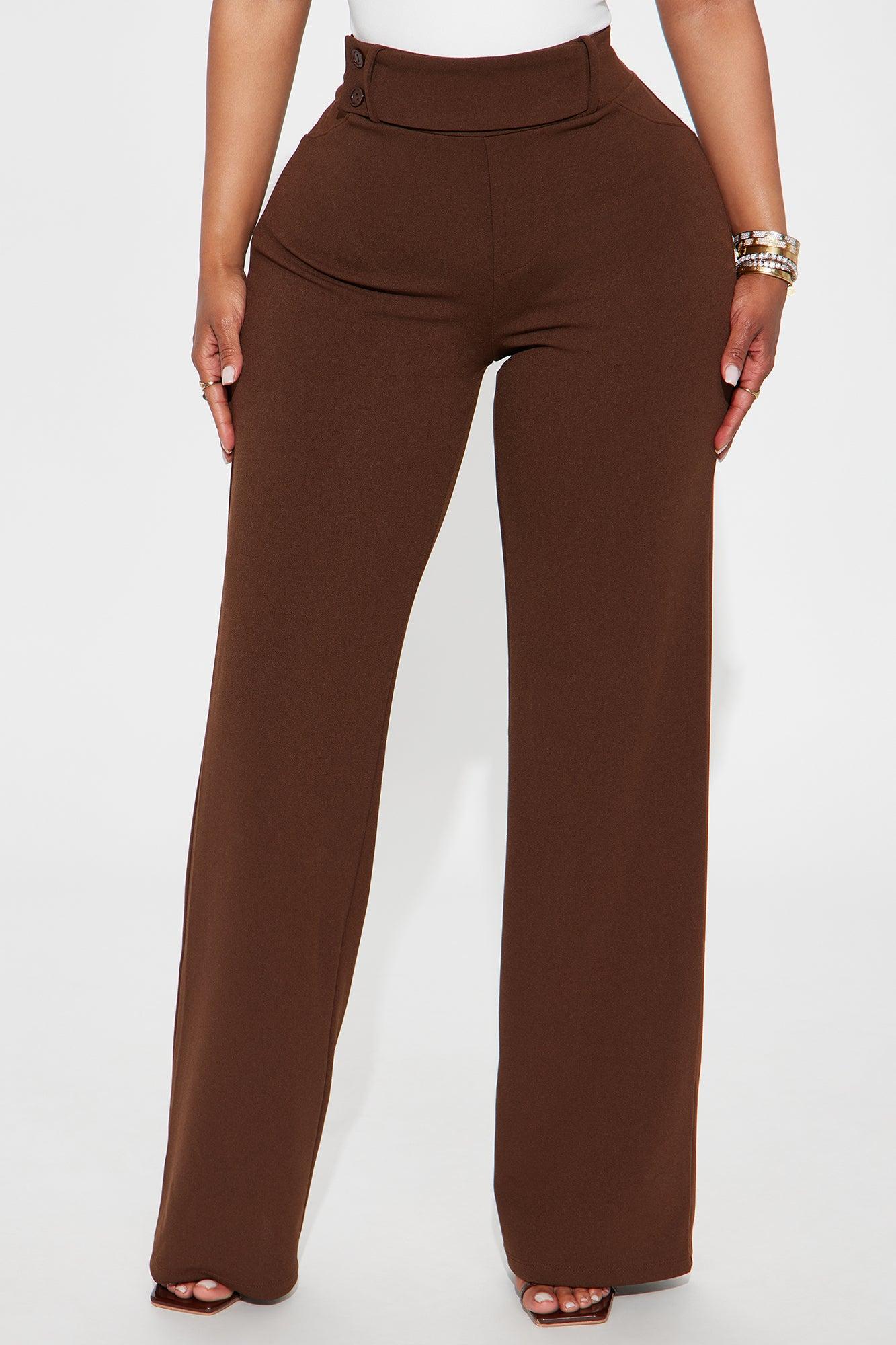 Office Tea Straight Leg Trouser Pant - Chocolate Product Image