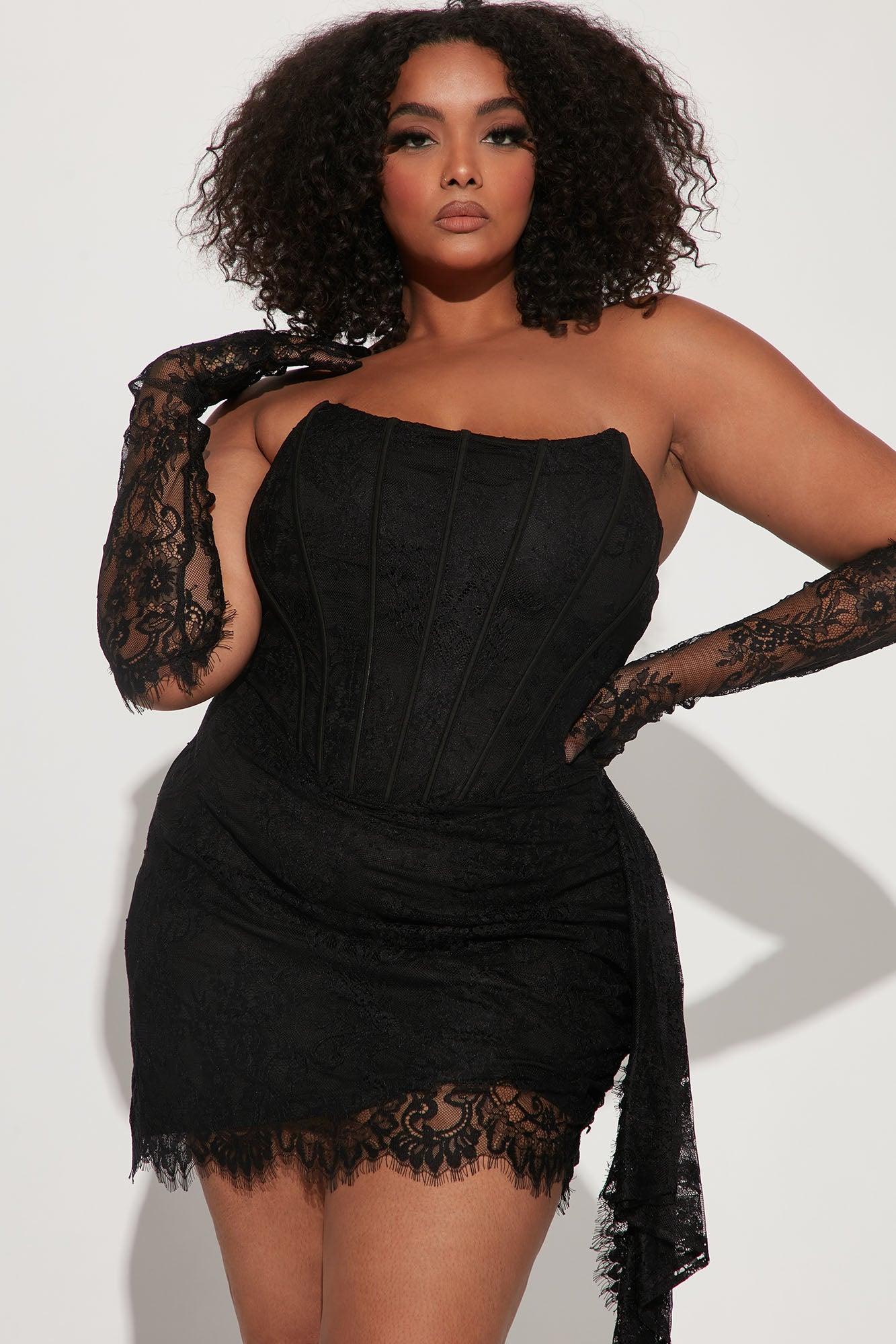 Always Sweet Corset Mini Dress Set - Black Product Image