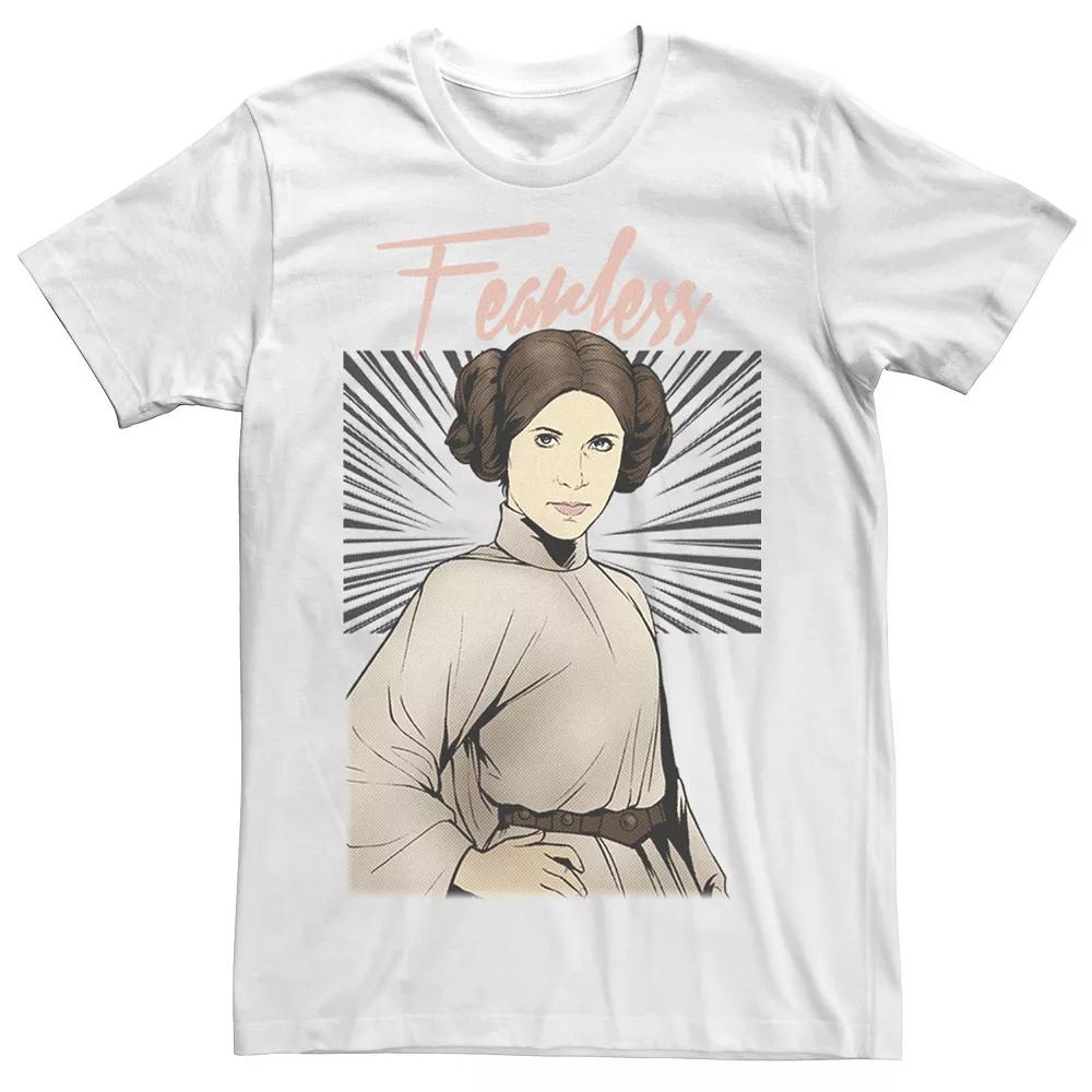 Men's Star Wars Leia Fearless Attitude Pose Comic Tee, Size: Medium, White Product Image