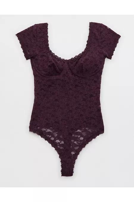 Show Off Vintage Lace Short Sleeve Bodysuit Women's Product Image