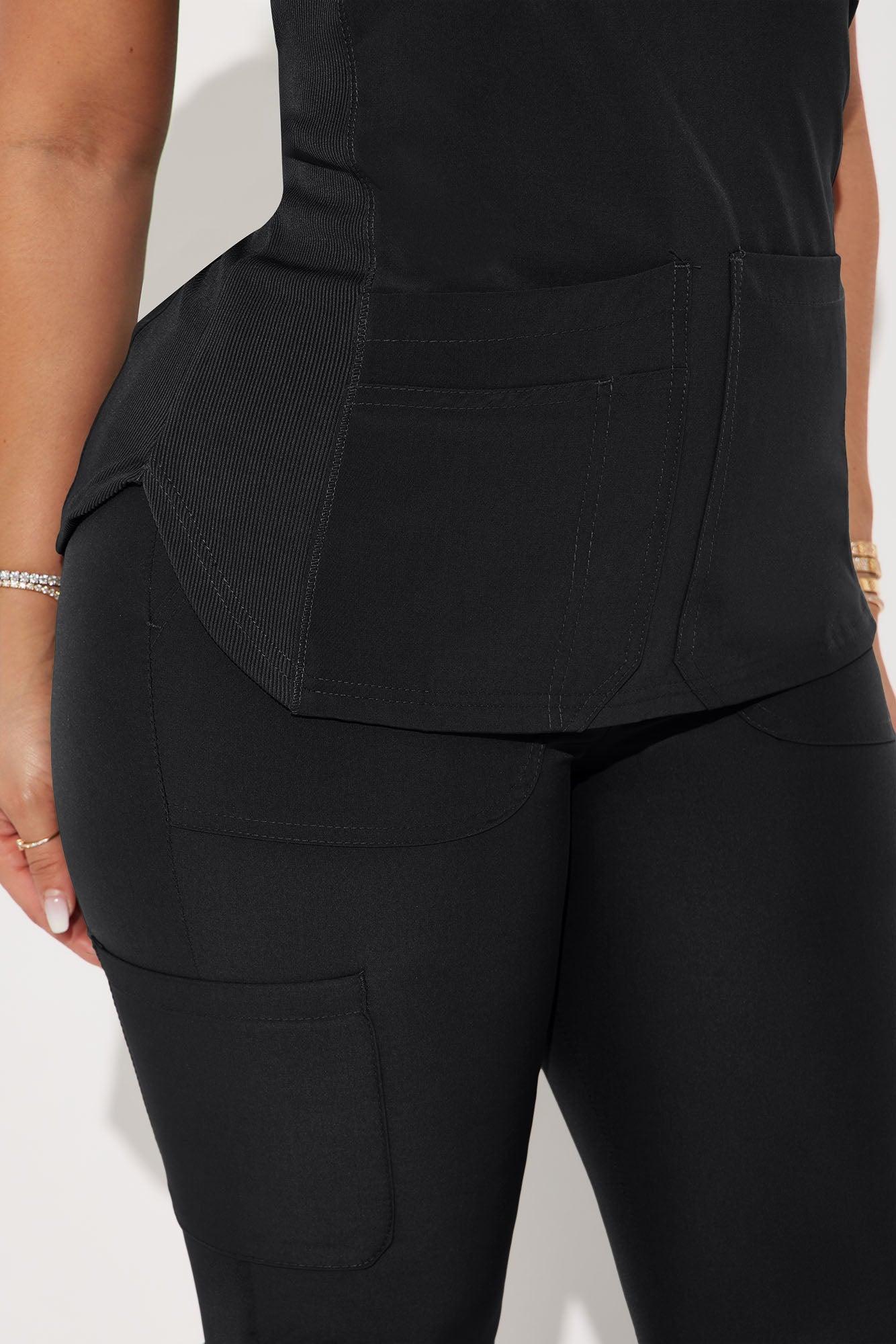 Full Shift 4 Way Stretch Uniform Scrub Set - Black Product Image