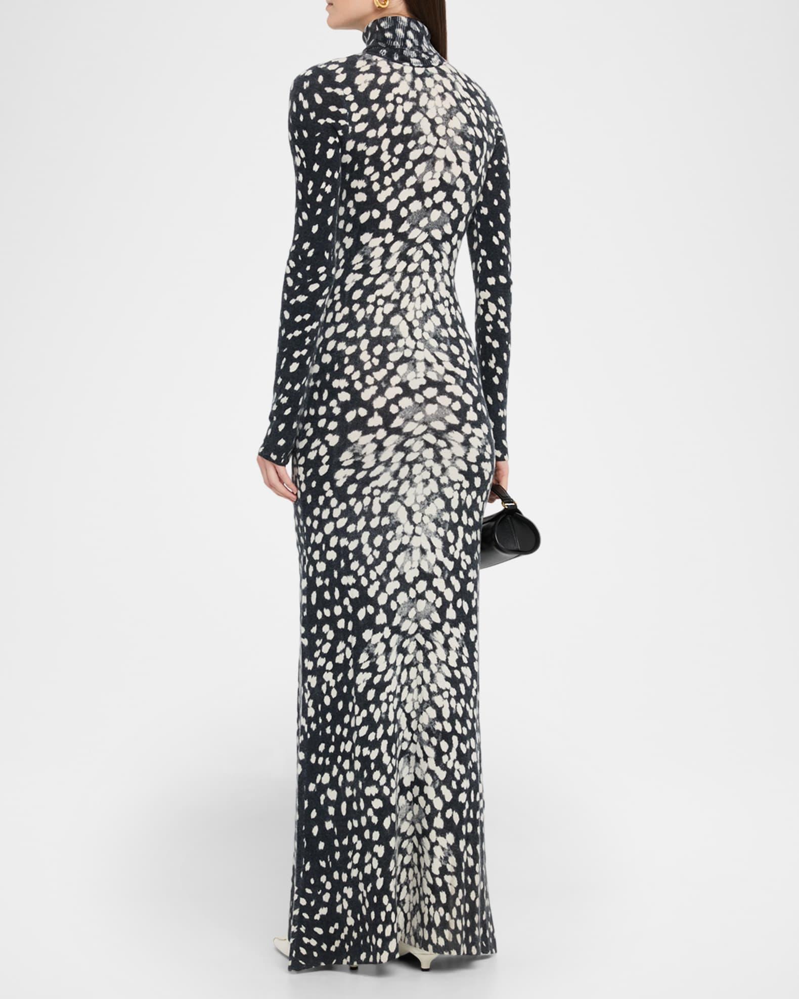 The Camille Animal-Print Cashmere Maxi Dress Product Image