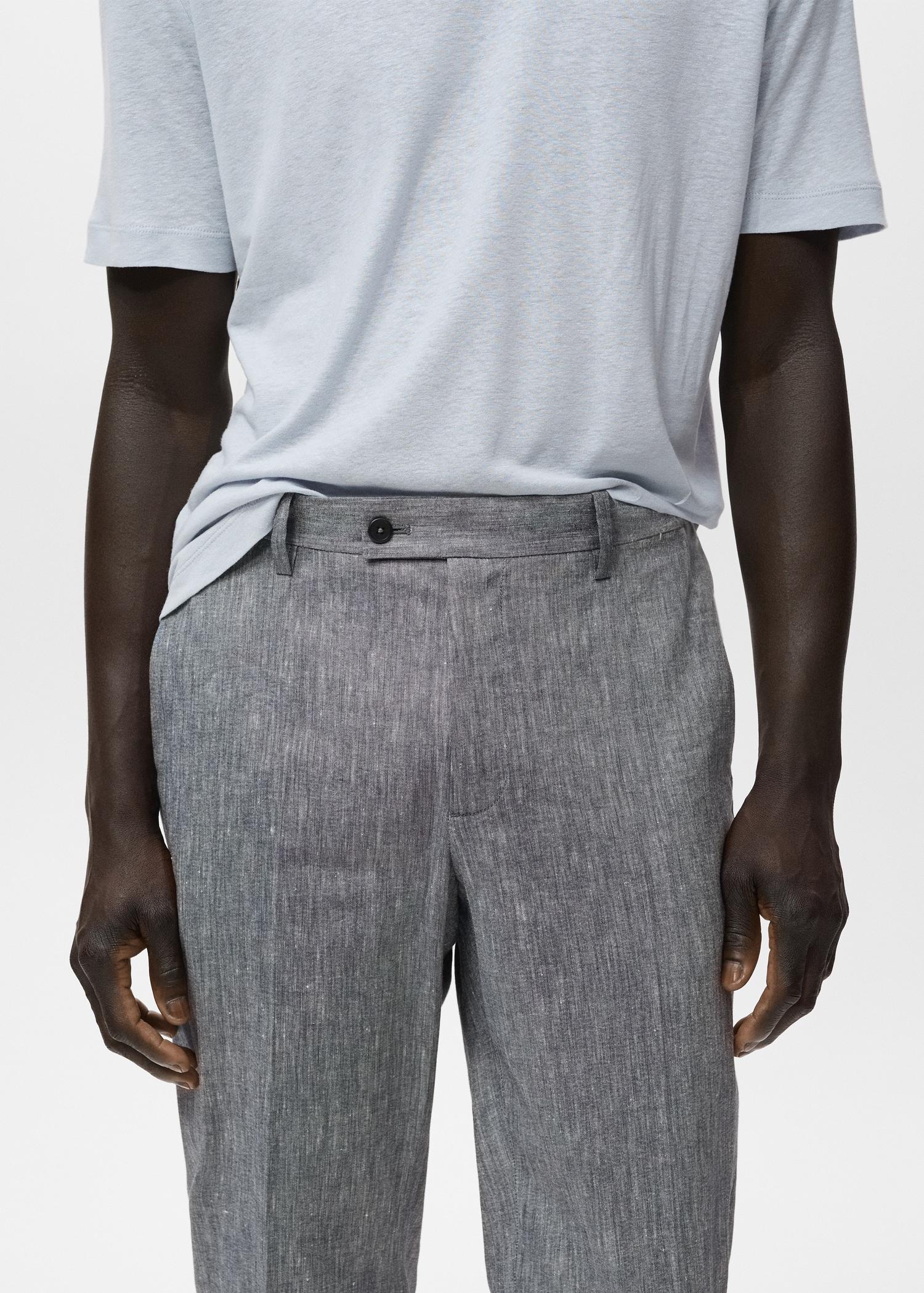 Slim fit linen pants - Men | MANGO USA Product Image