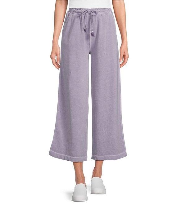 Westbound Petite Size Pull-On Cropped Drawstring Terry Pants Product Image