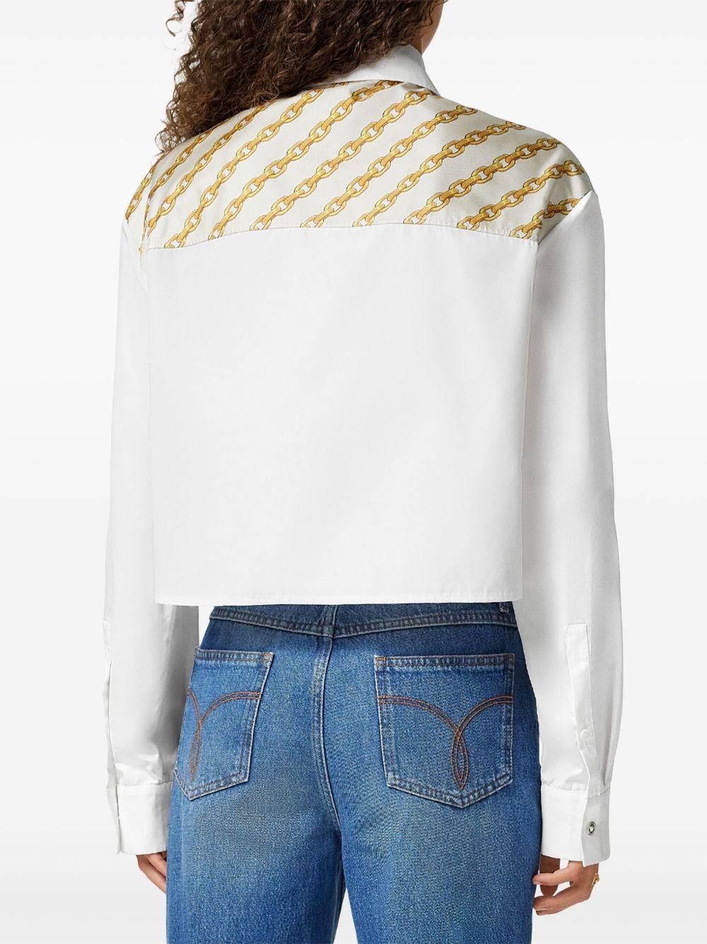 Chain Stripes cropped shirt Product Image