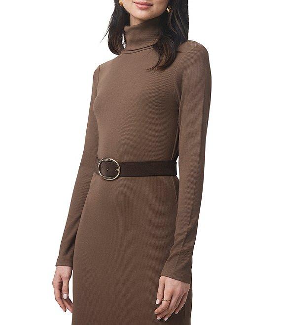 Splendid X Cella Jane Blog Ribbed Knit Turtle Neck Long Sleeve A-Line Maxi Dress Product Image