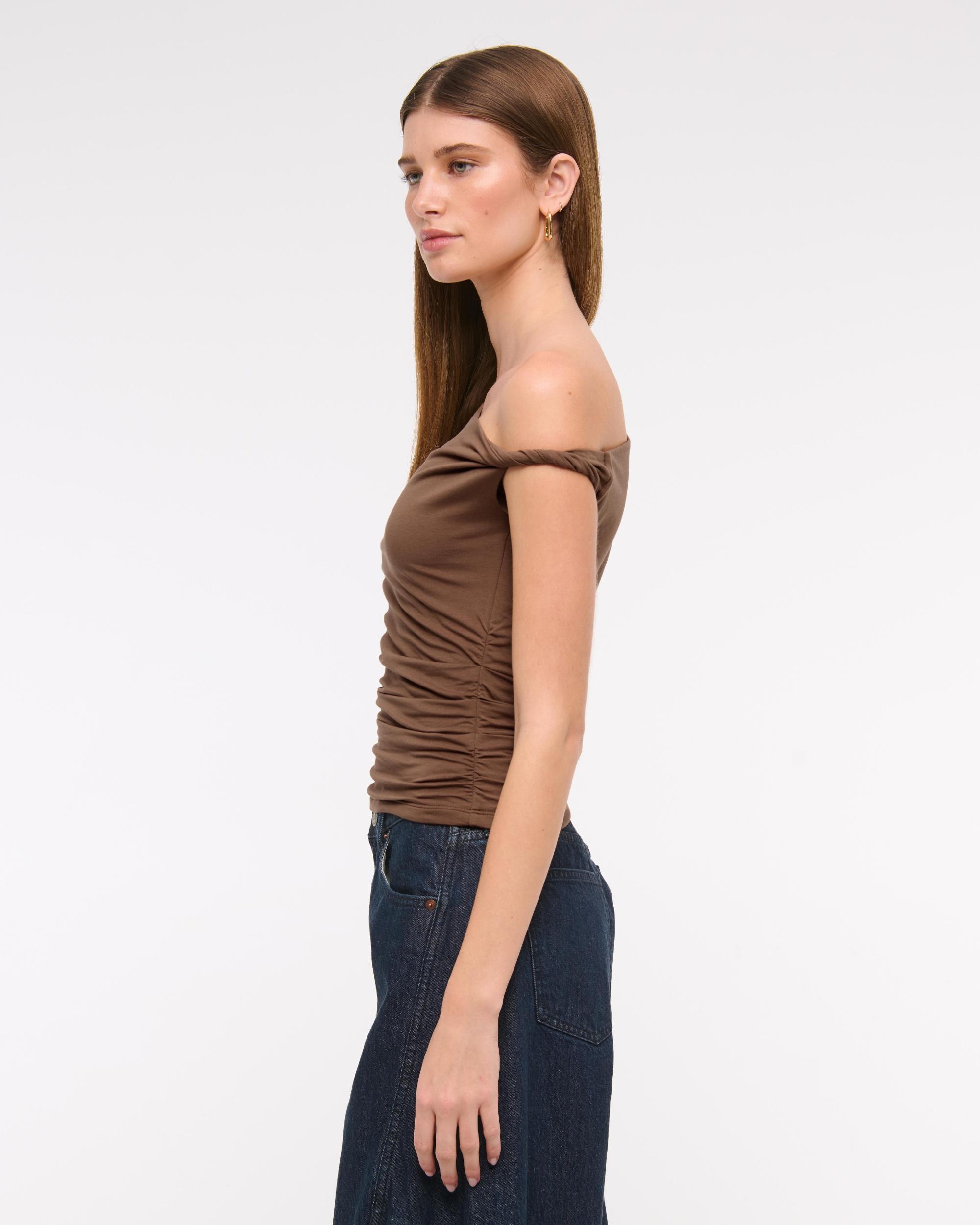 Asymmetrical Mesh Twist Top Product Image