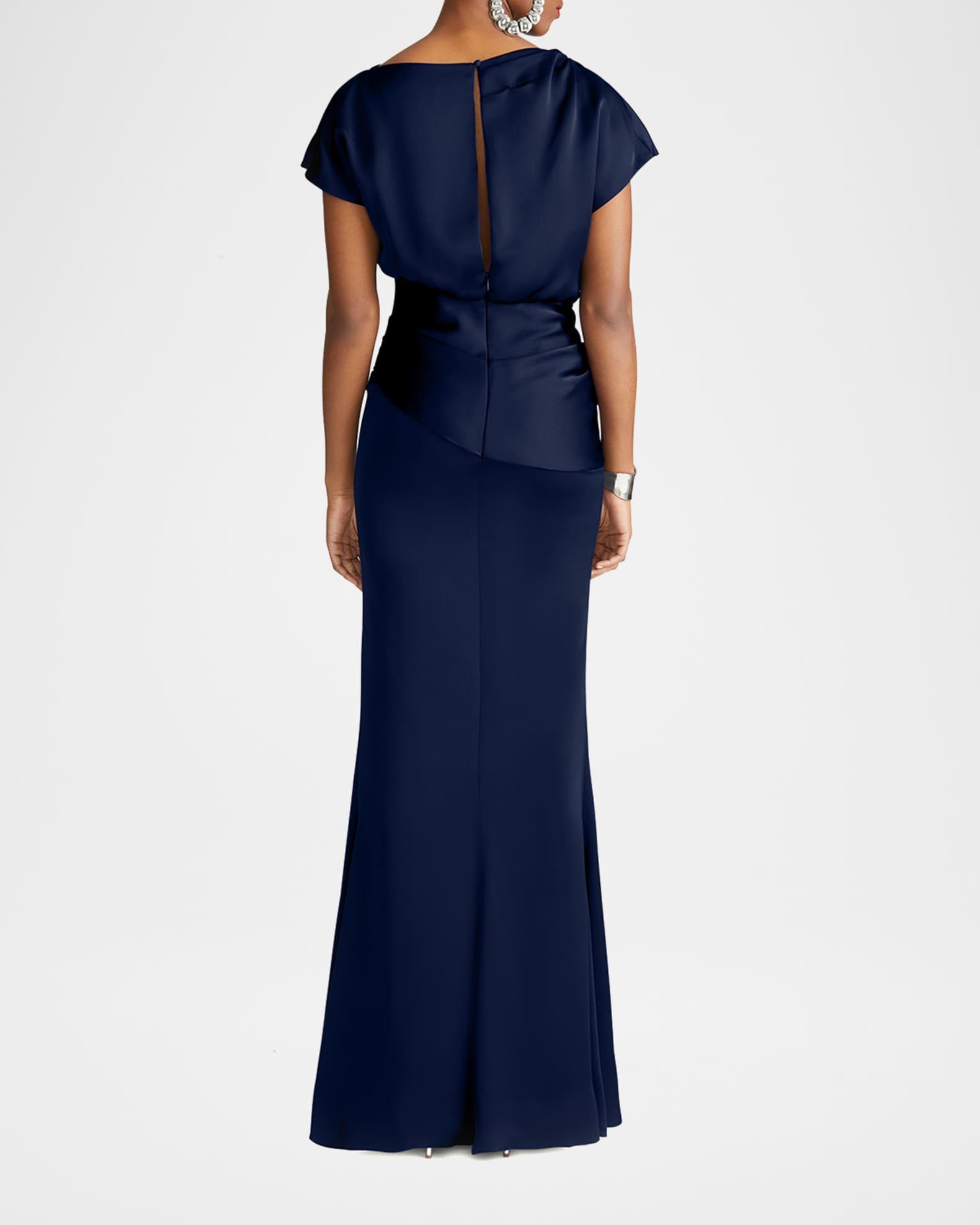 Draped Satin Trumpet Gown Product Image