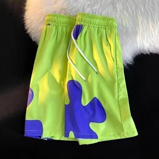 Drawstring Waist Print Shorts Product Image