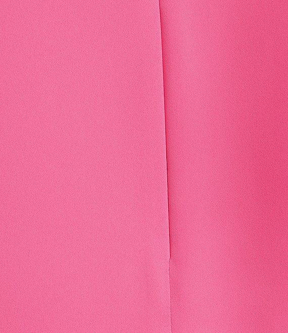 Caroline Rose Plus Size Julia Matte Crepe Round Neck 3/4 Ruffle Sleeve Shift Dress Product Image