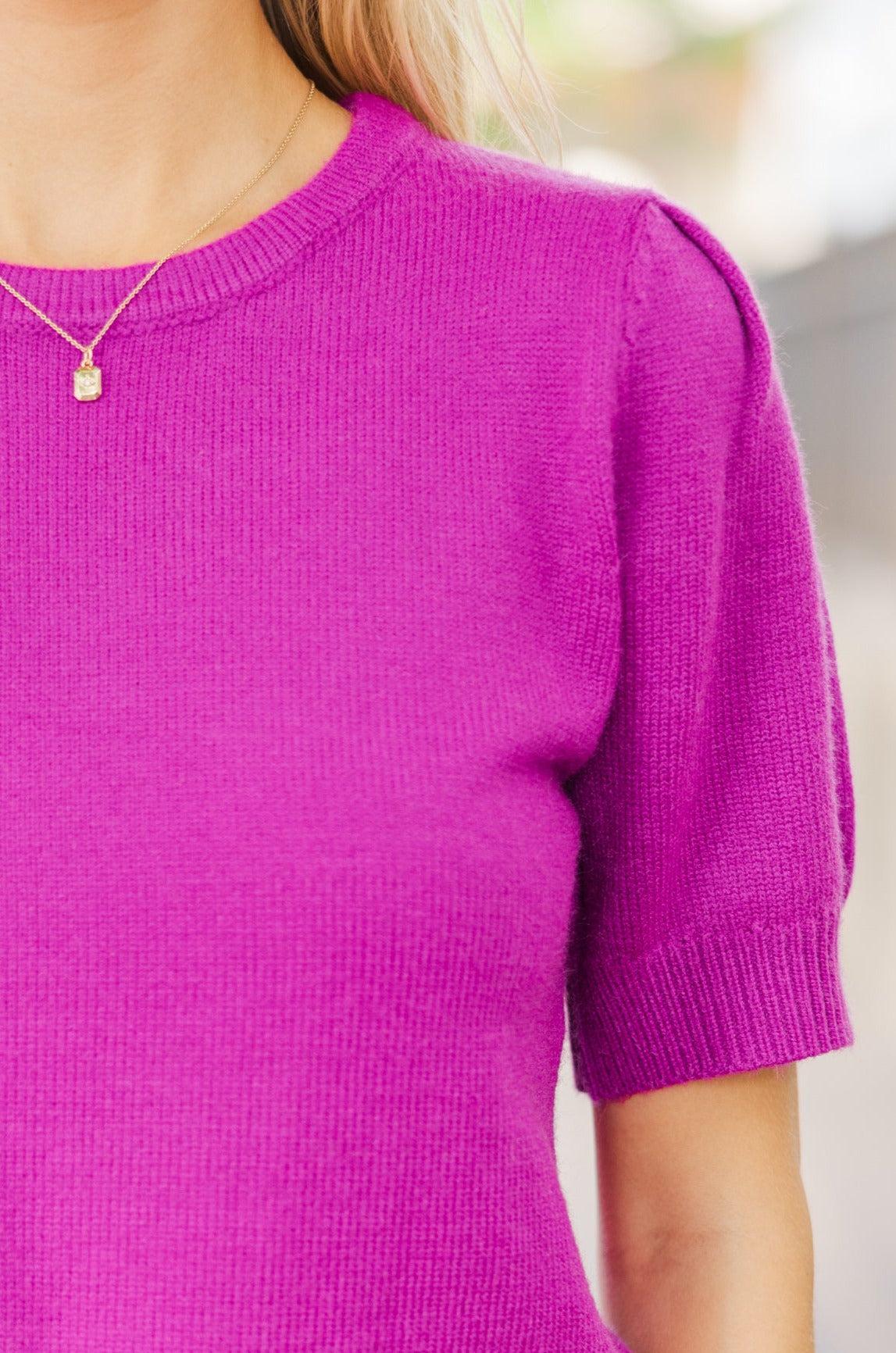 Crowd Pleaser Orchid Purple Short Sleeve Sweater Female Product Image