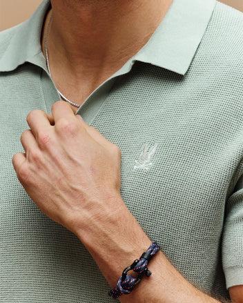 MENS LEETON JOHNNY COLLAR KNIT POLO - B6E562F200 Male Product Image