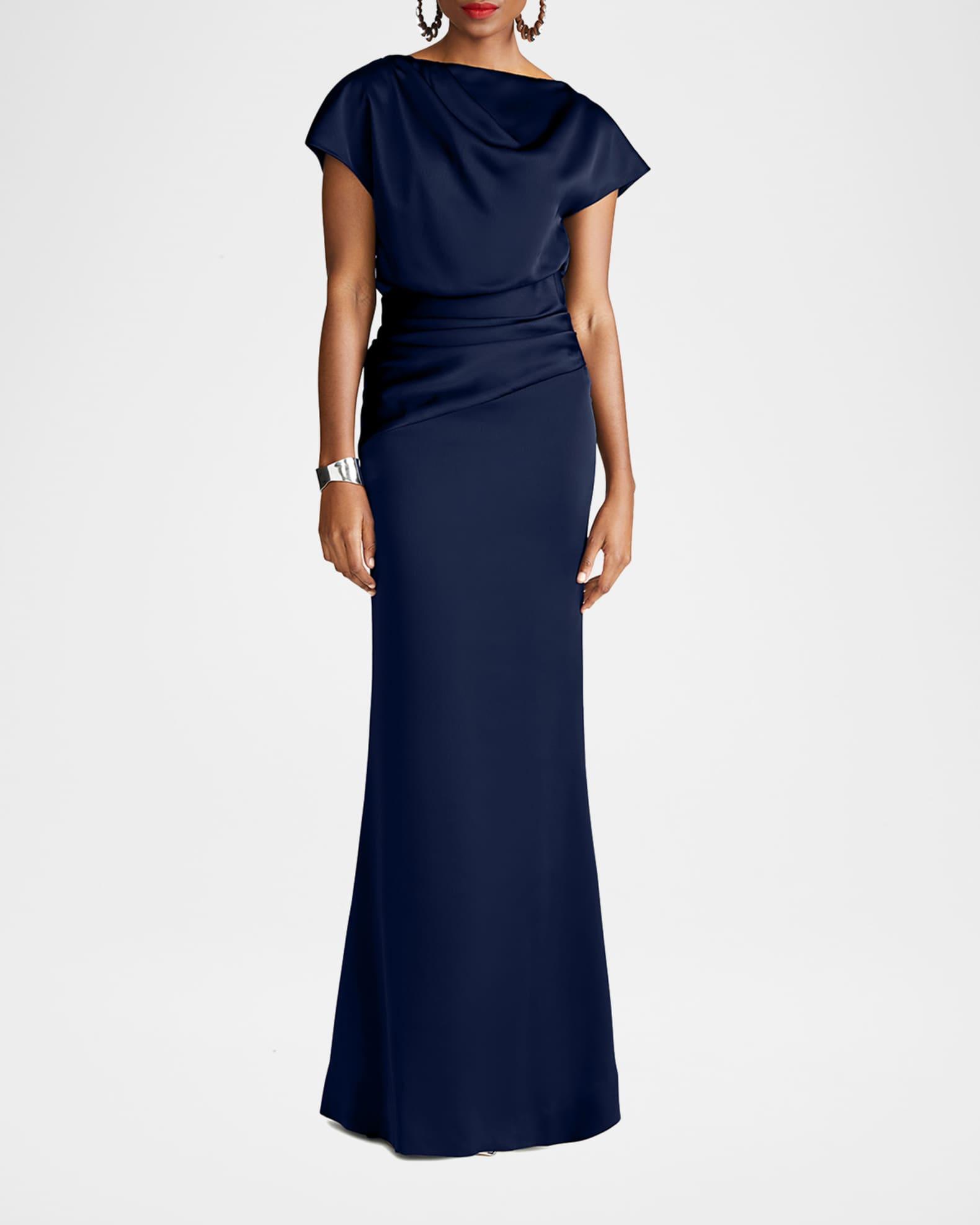 Draped Satin Trumpet Gown Product Image
