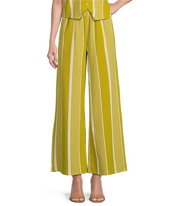 Skies Are Blue Coordinating Stripe Print High Waisted Wide Leg Pants Product Image