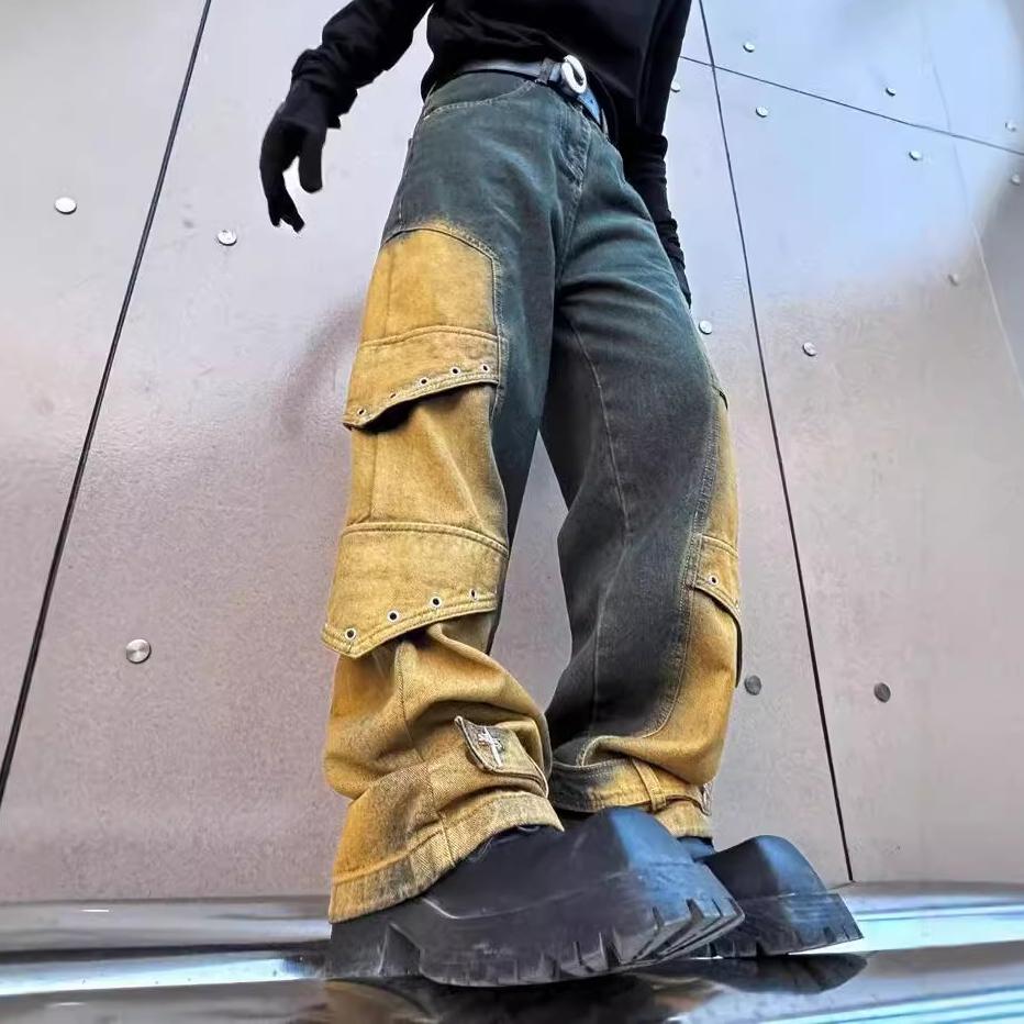 Sopula Vintage Street Deconstructed Cargo Jeans Product Image