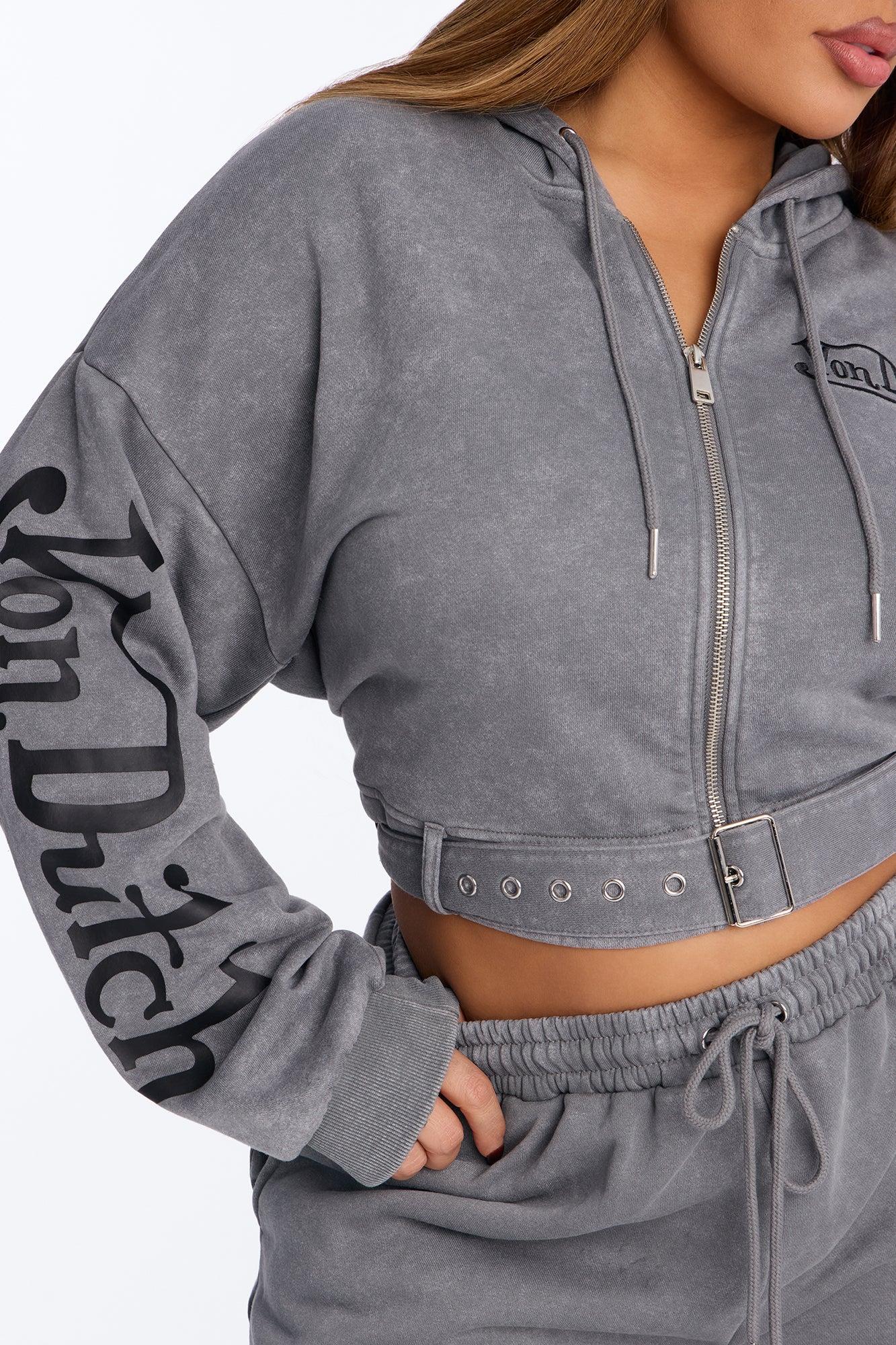 Von Dutch Edgy Washed Fleece Hoodie - Black Wash Female Product Image