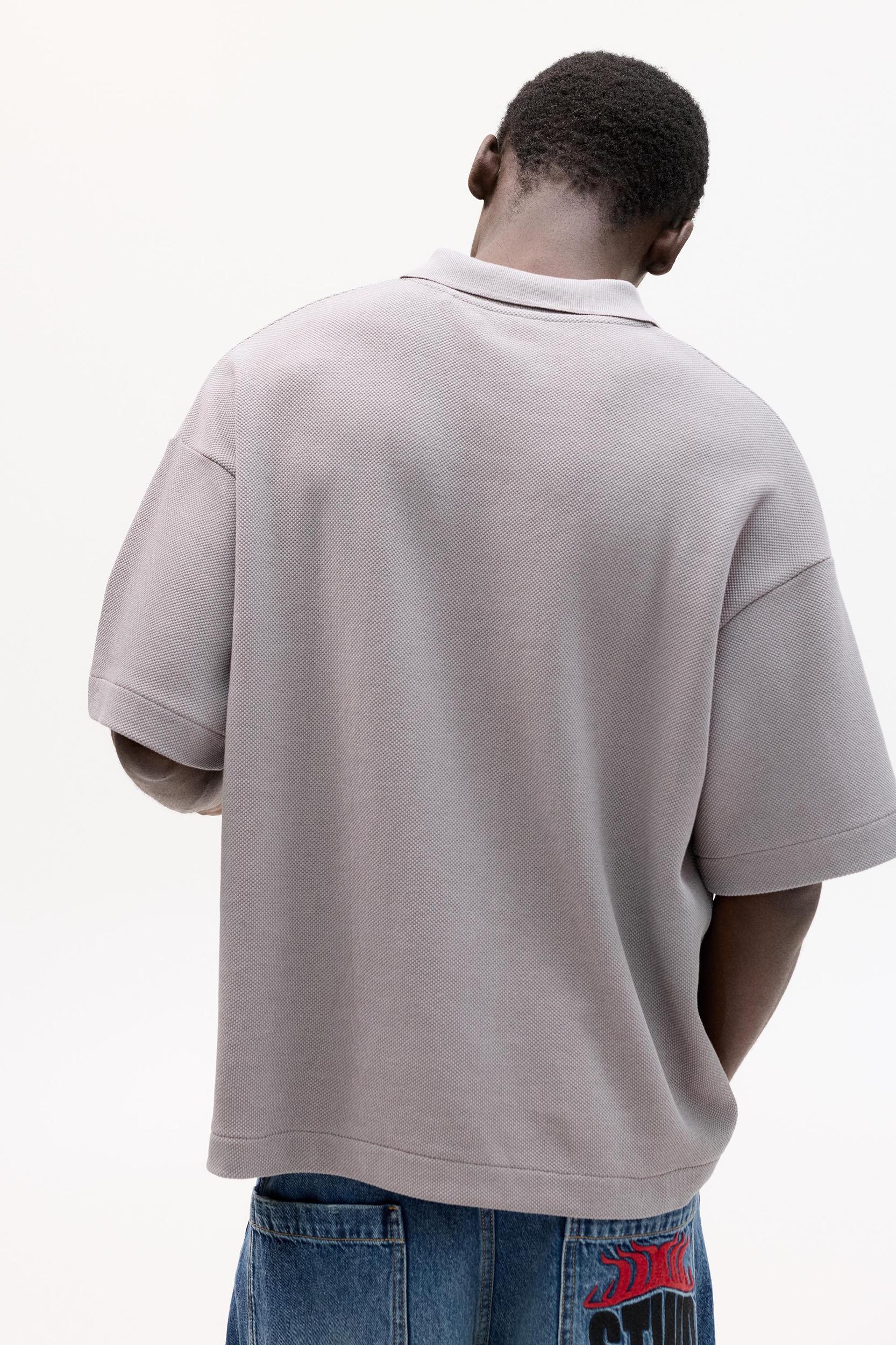 Boxy fit short sleeve polo shirt Product Image