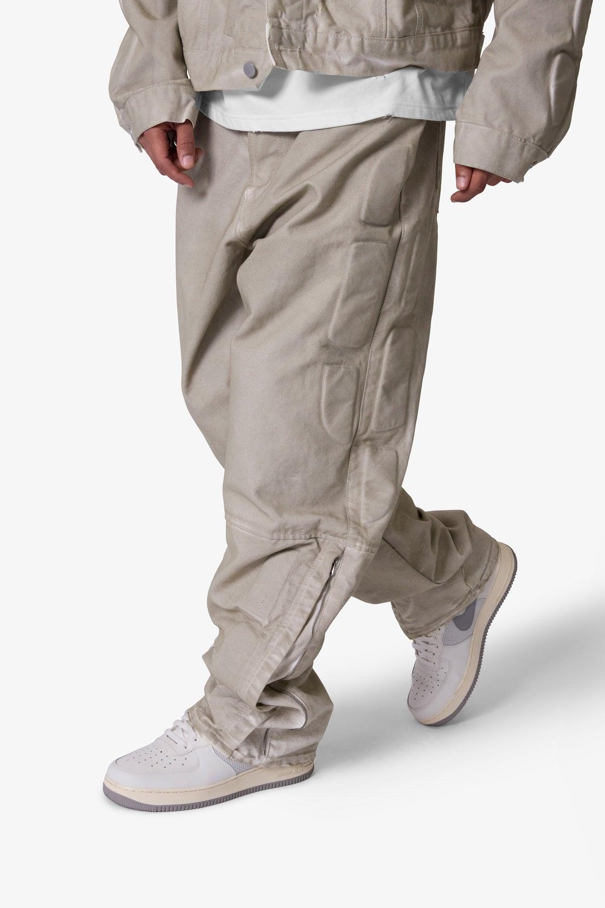 Ultra Baggy Moto Denim - Off White Product Image