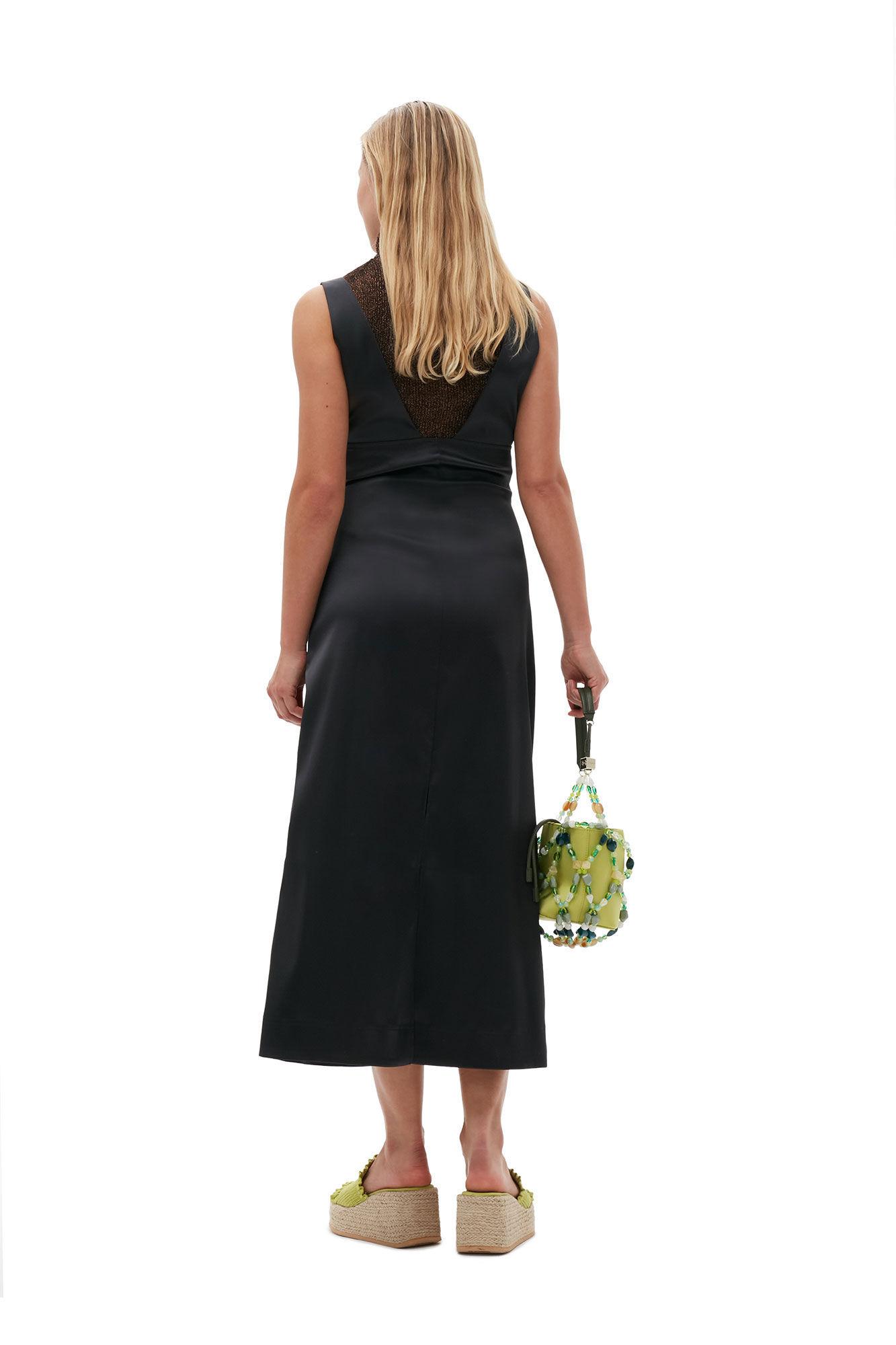 Double Satin Halter-Neck Dress Product Image