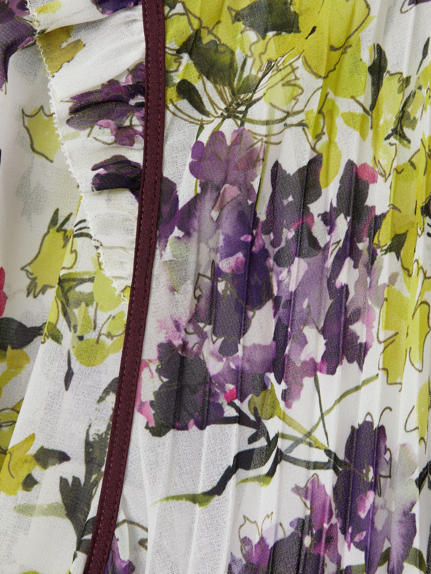 Florere Printed Pleated Blouse in Ivory/Multi Product Image