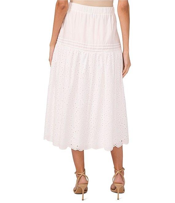 1. STATE Eyelet Midi A-Line Skirt Product Image