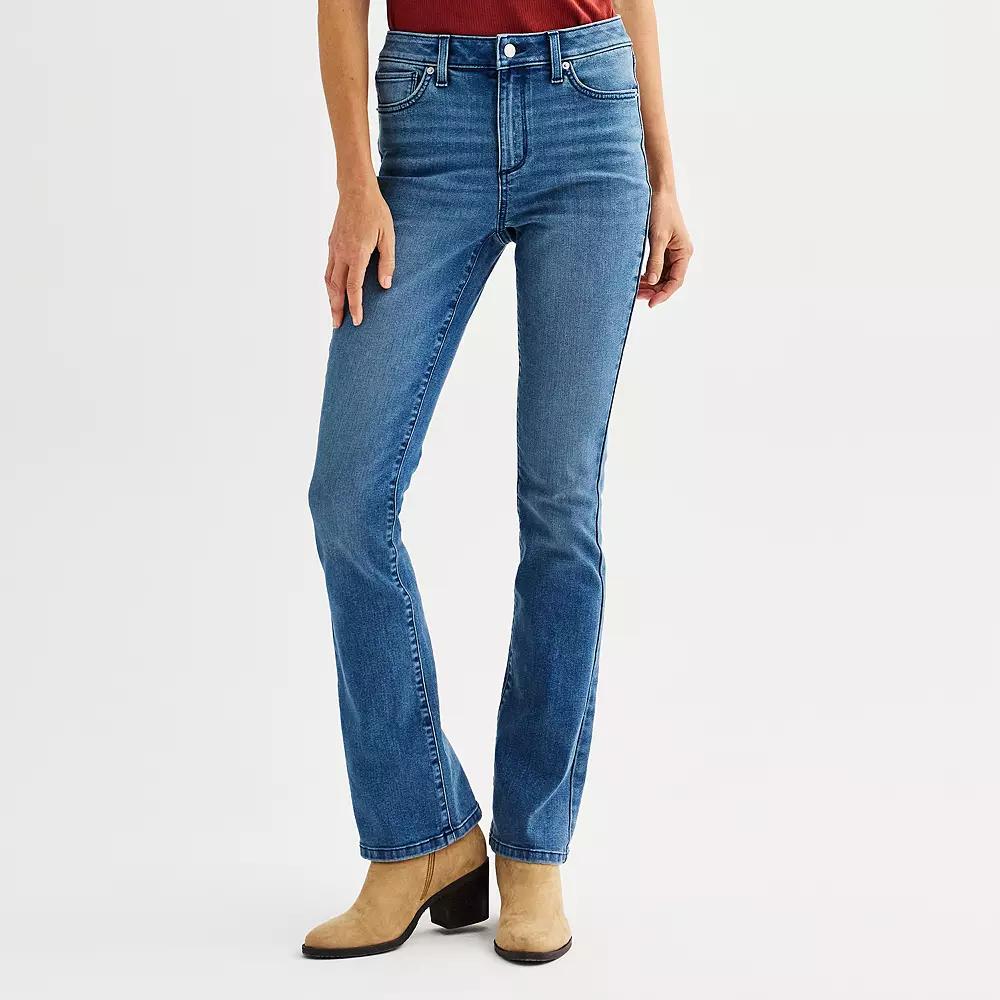 Petite Sonoma Goods For Life® Premium Mid-Rise Bootcut Jeans, Women's, Size: 2 Petite, Vintage Med Blue Product Image