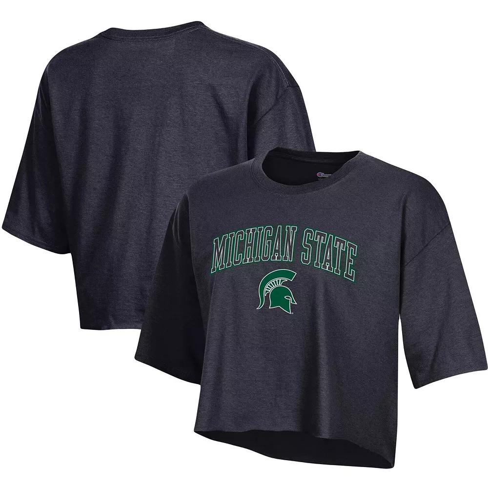 Women's Champion Black Michigan State Spartans Cropped Boyfriend T-Shirt, Size: XS Product Image