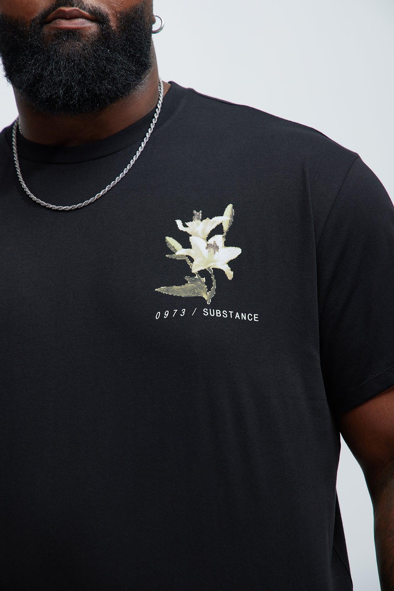 Floral Substance Short Sleeve Tee - Black Product Image