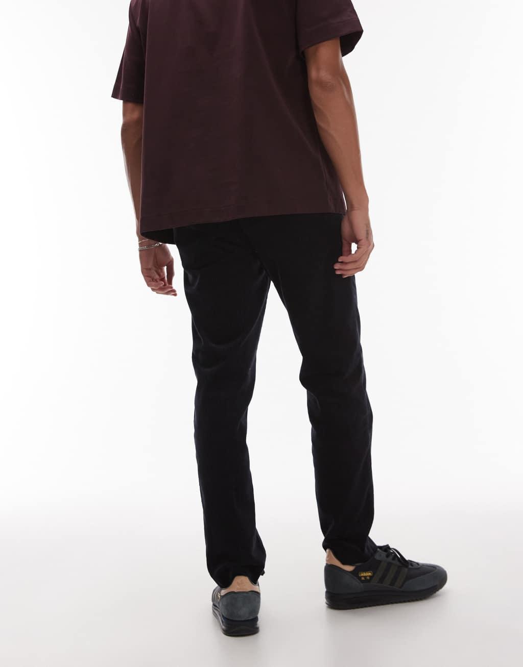 Mango corduroy pants in navy Product Image