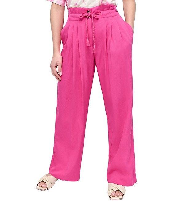DKNY by Donna Karan Rope Tie Front Wide Leg Pants Product Image