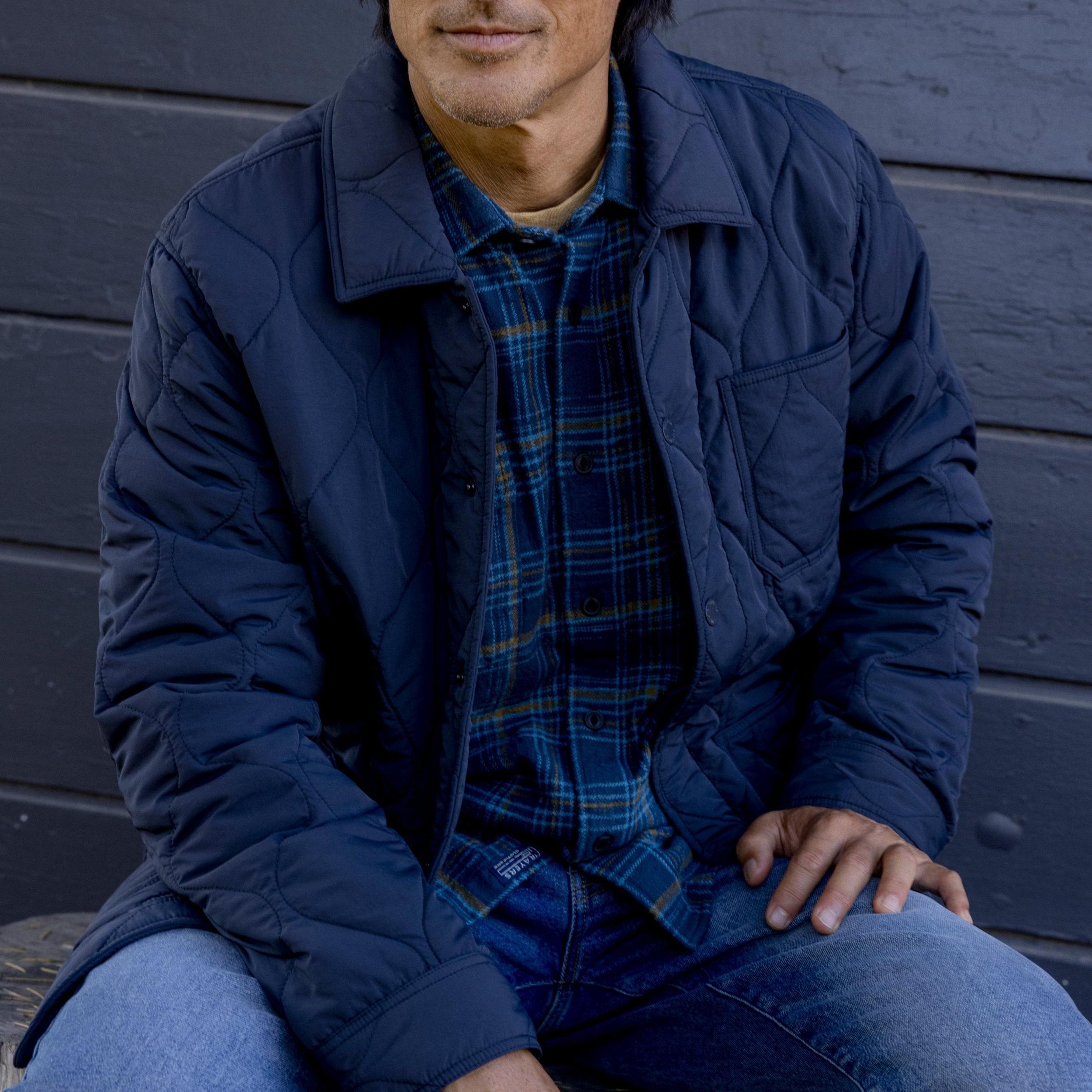 Putnam Quilted Chore Jacket - Navy Product Image