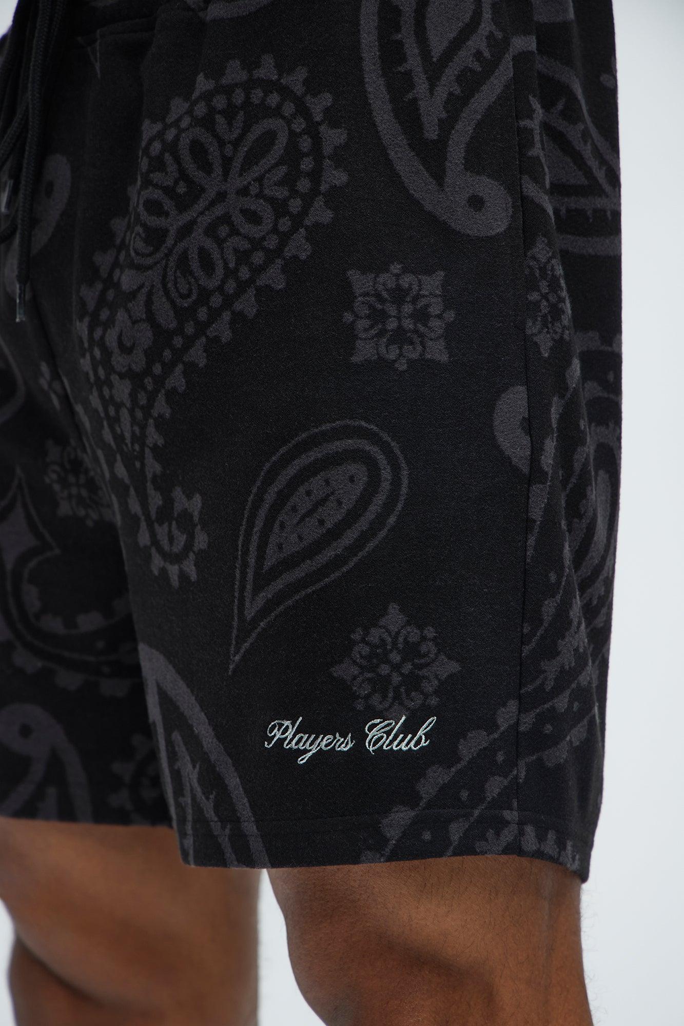 Heritage Paisley Relaxed Shorts - Black Product Image