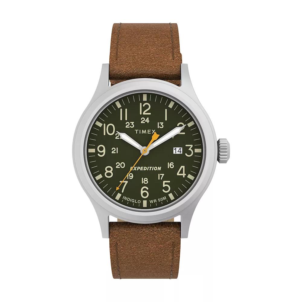Timex® Expedition Scout Men's Brown Leather Strap Watch - TW4B23000JT, Size: Large Product Image